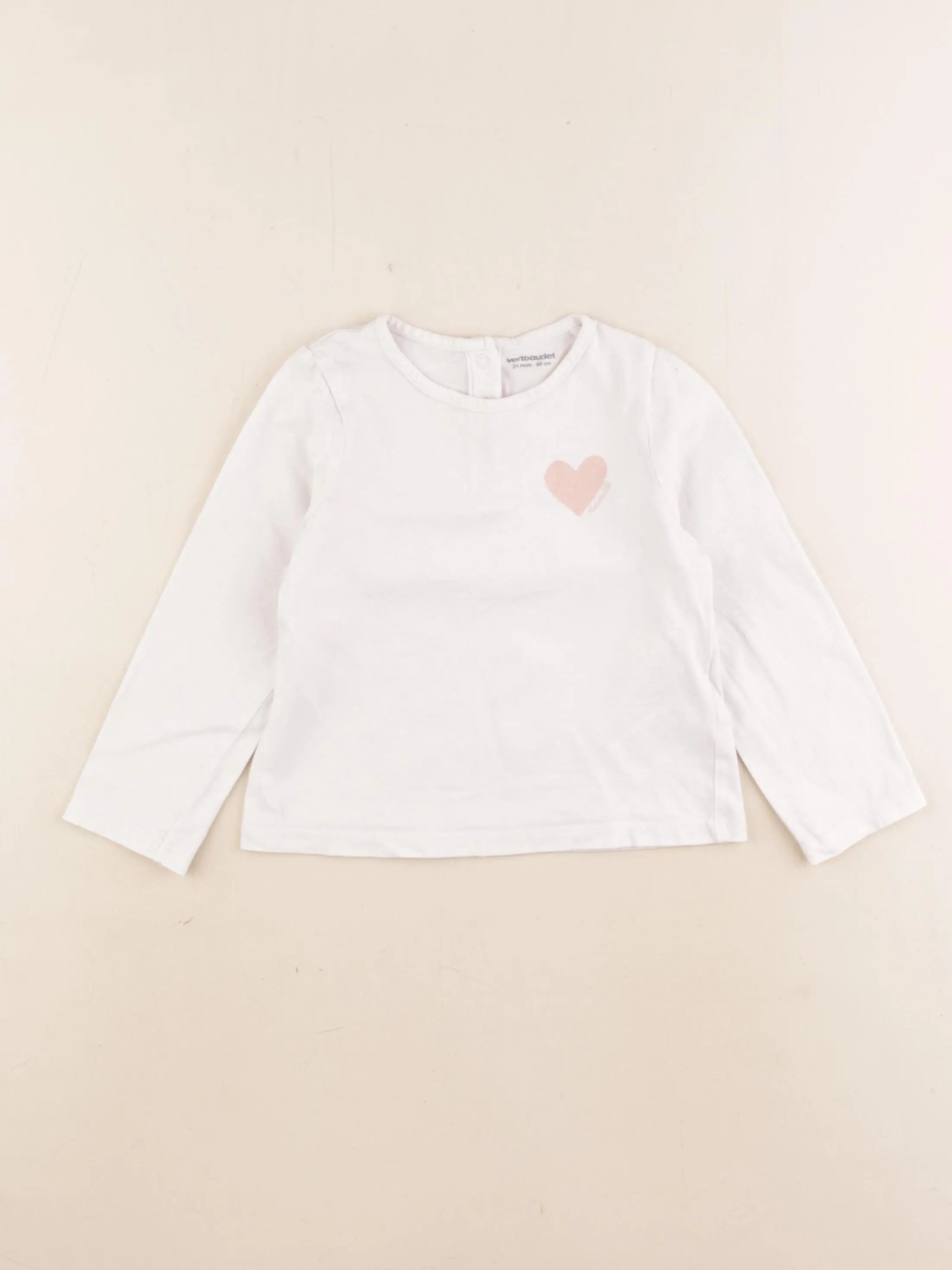 Vertbaudet - tee-shirt blanc - 2 ans