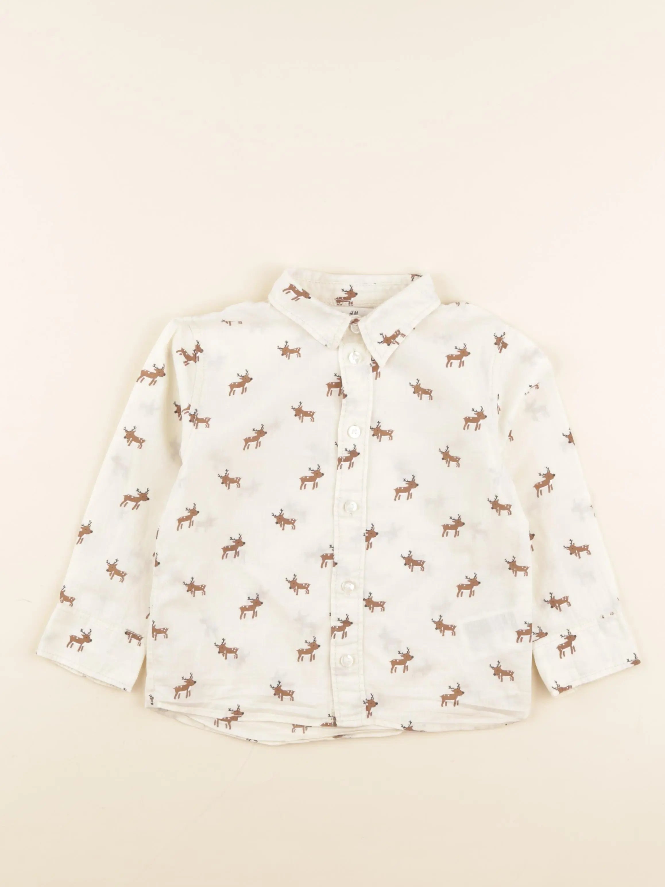 H&M - chemise beige - 2/3 ans