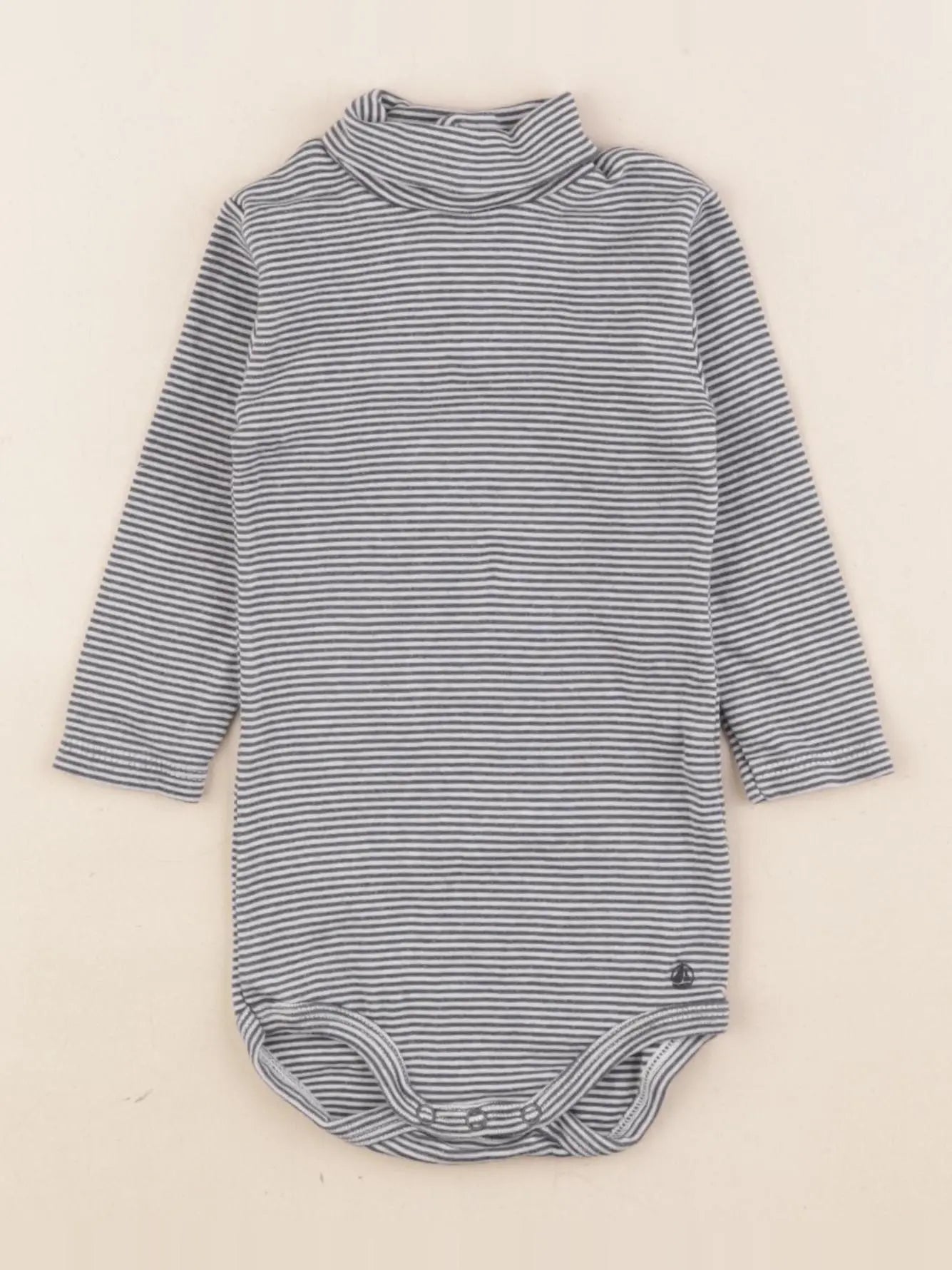 Petit Bateau - body blanc, bleu - 6 mois