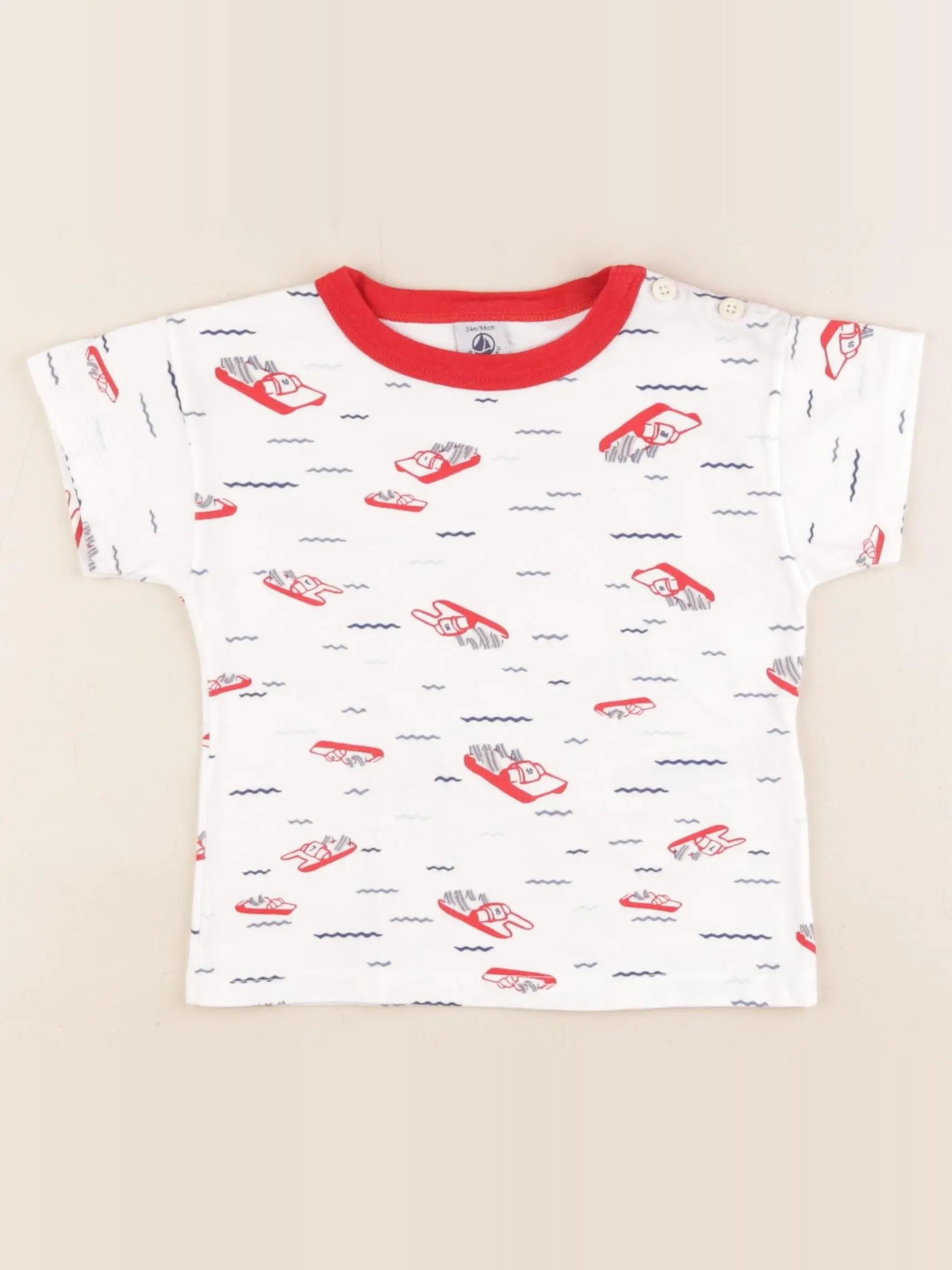 Petit Bateau - tee-shirt blanc - 24 mois