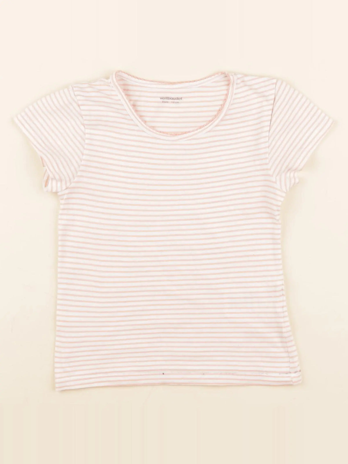 Vertbaudet - maillot de corps blanc, rose - 6 ans
