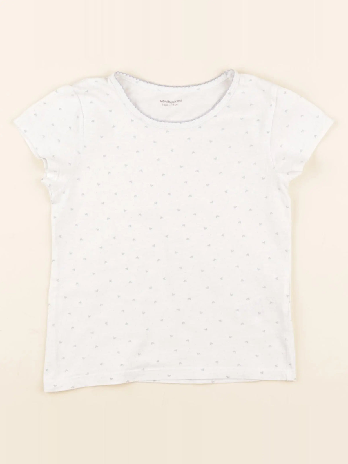 Vertbaudet - maillot de corps blanc, bleu - 6 ans