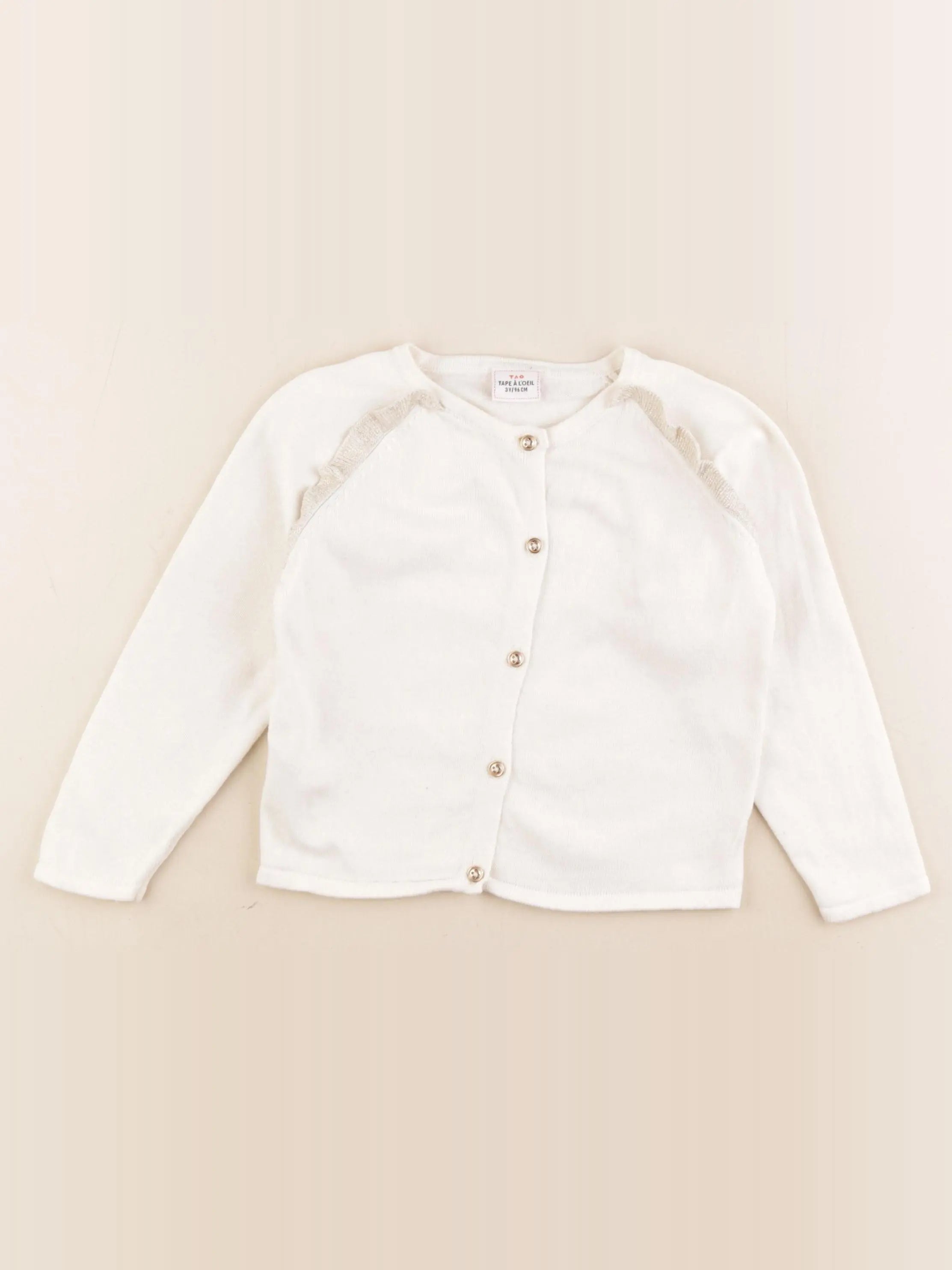 Tape à l'oeil - gilet blanc - 3 ans