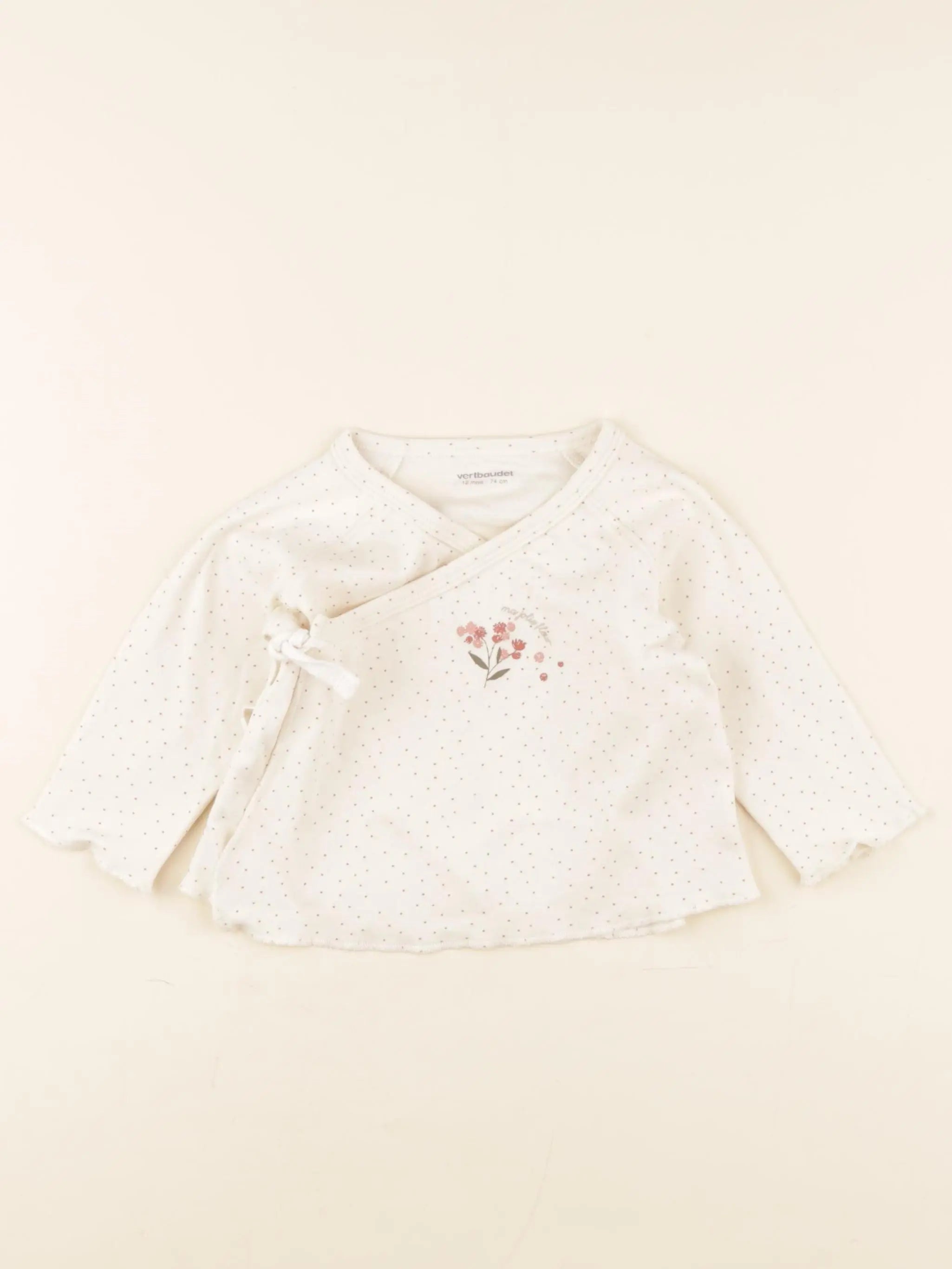 Vertbaudet - tee-shirt beige - 12 mois