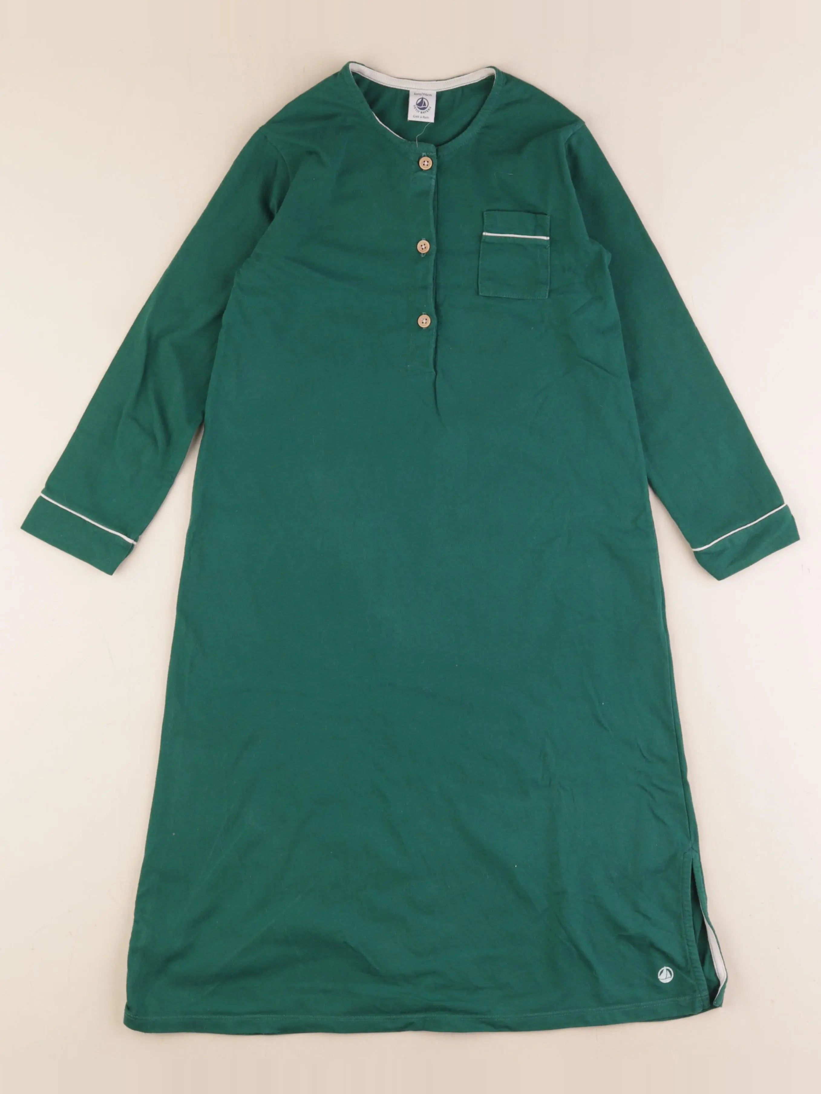 Petit Bateau - chemise de nuit coton vert - 6 ans
