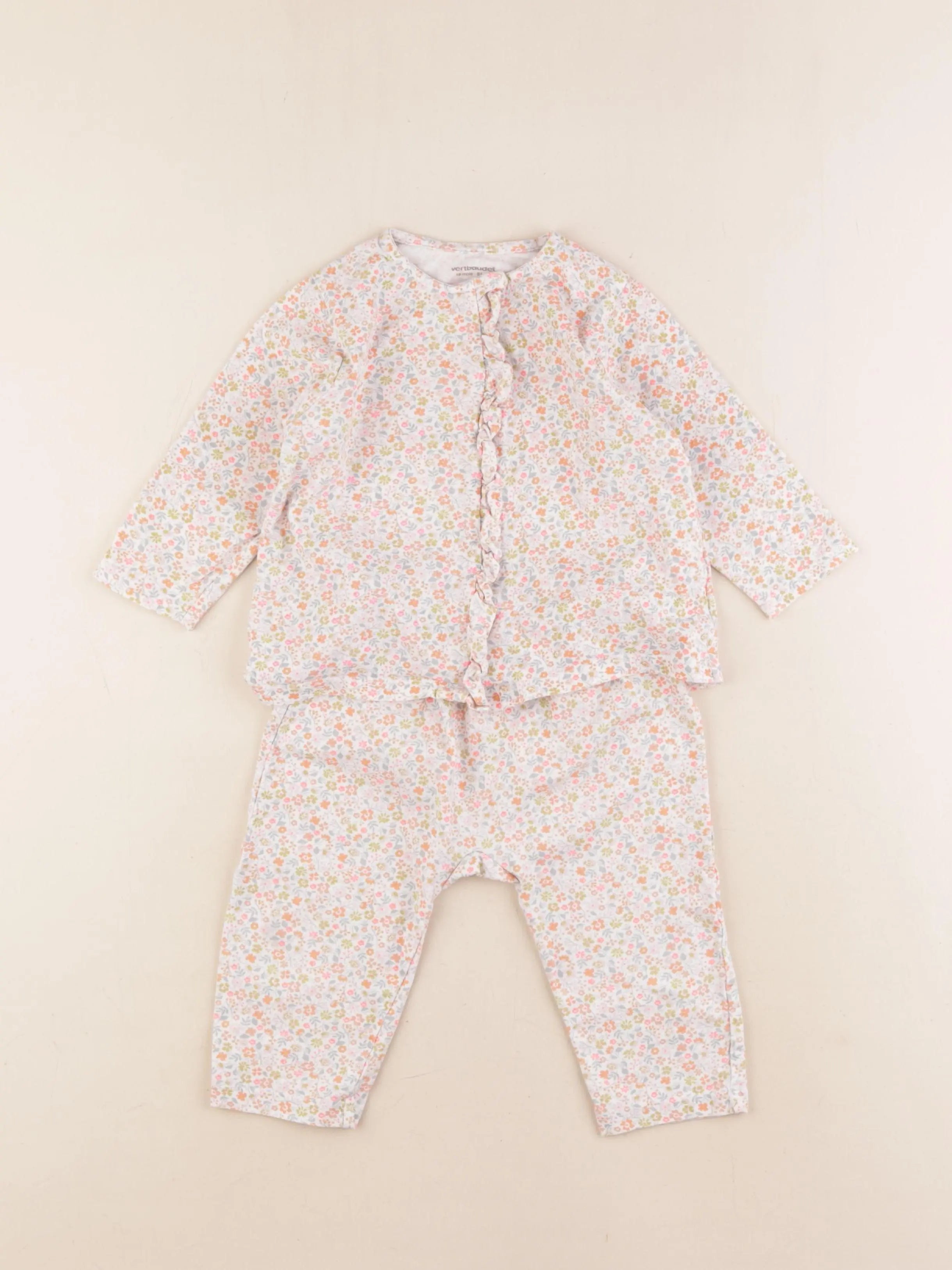 Vertbaudet - pyjama coton multicolore - 18 mois