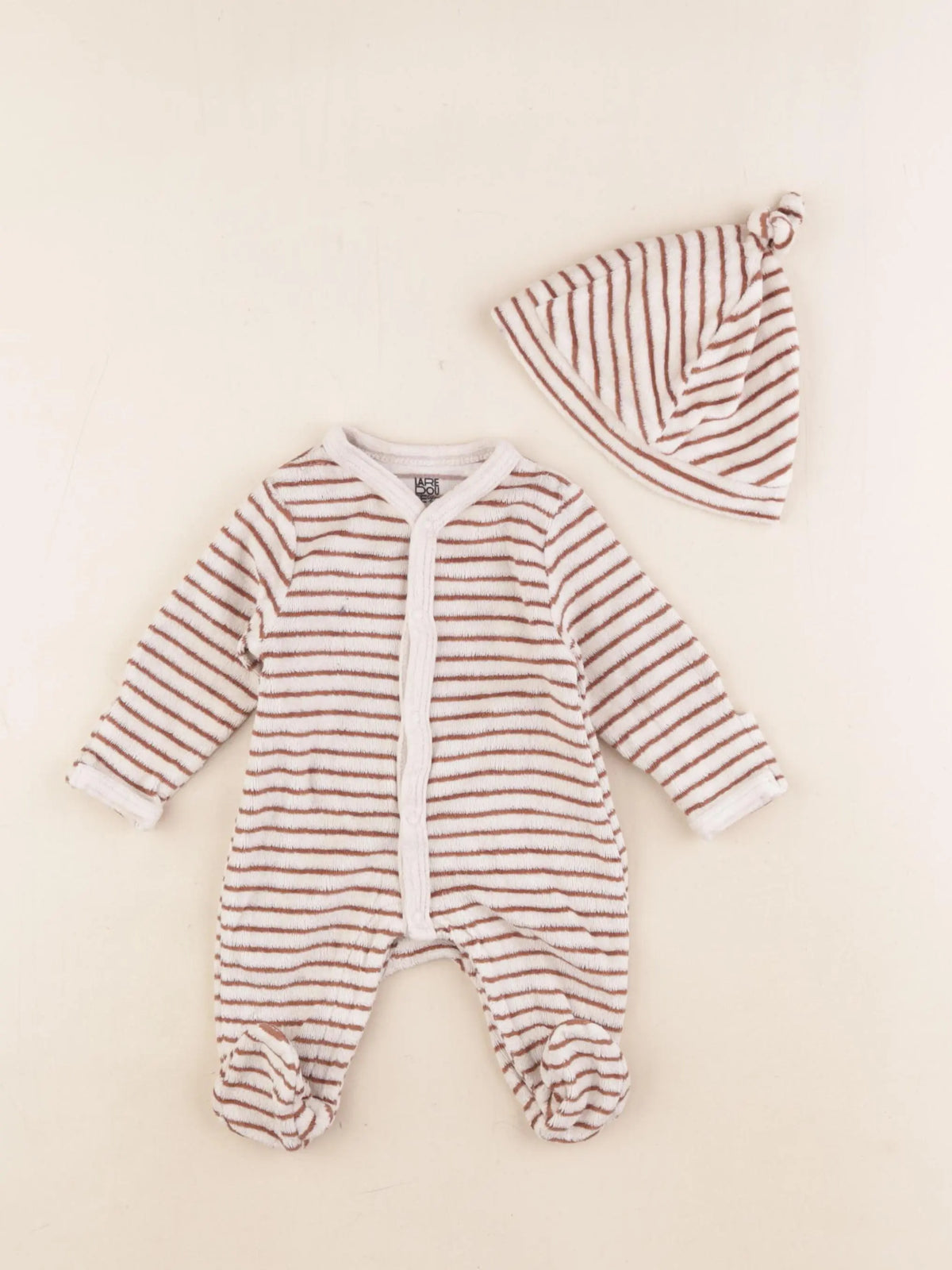 La Redoute - pyjama velours beige, marron - 0 mois