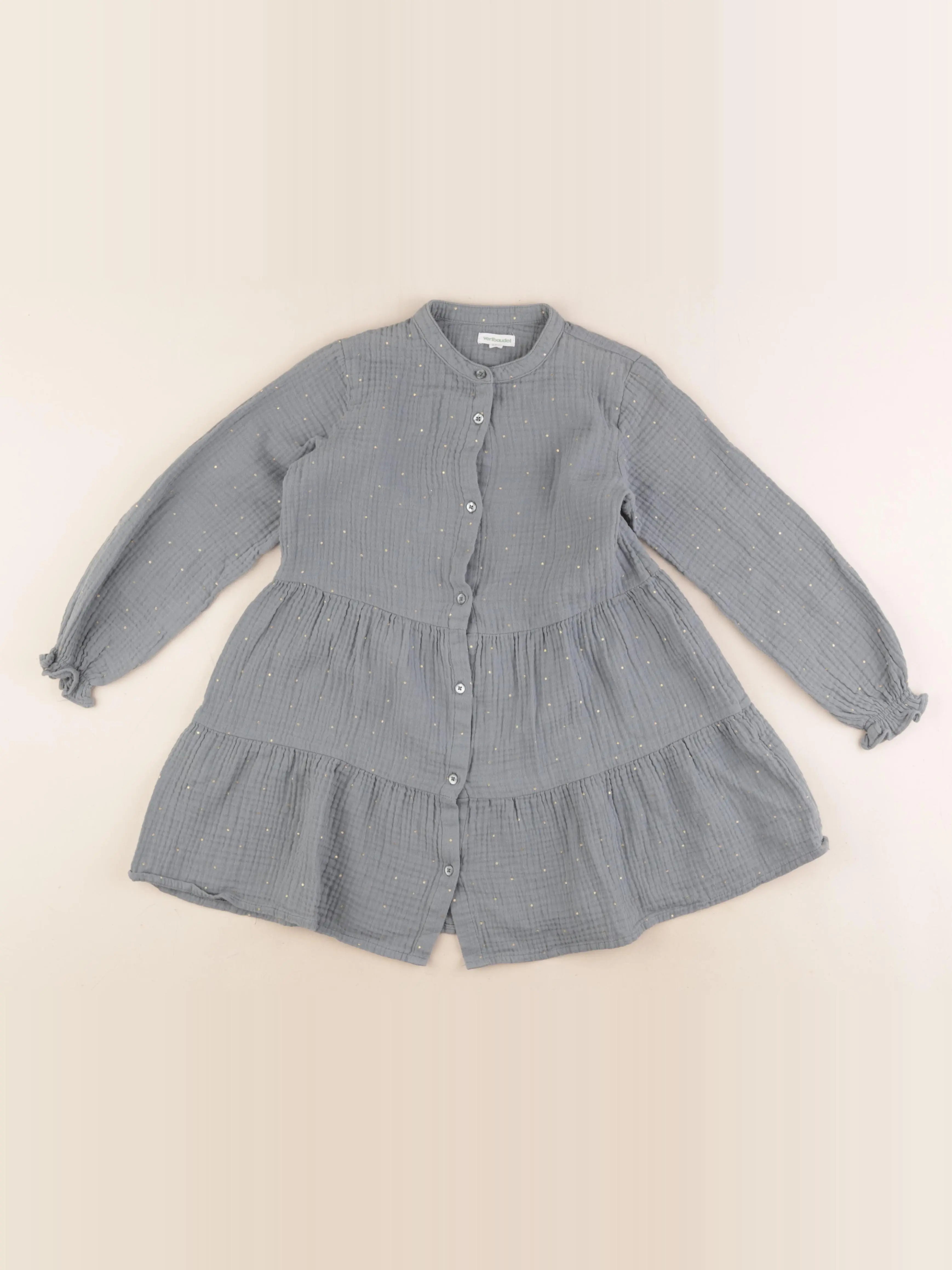 Vertbaudet - robe vert, or - 8 ans