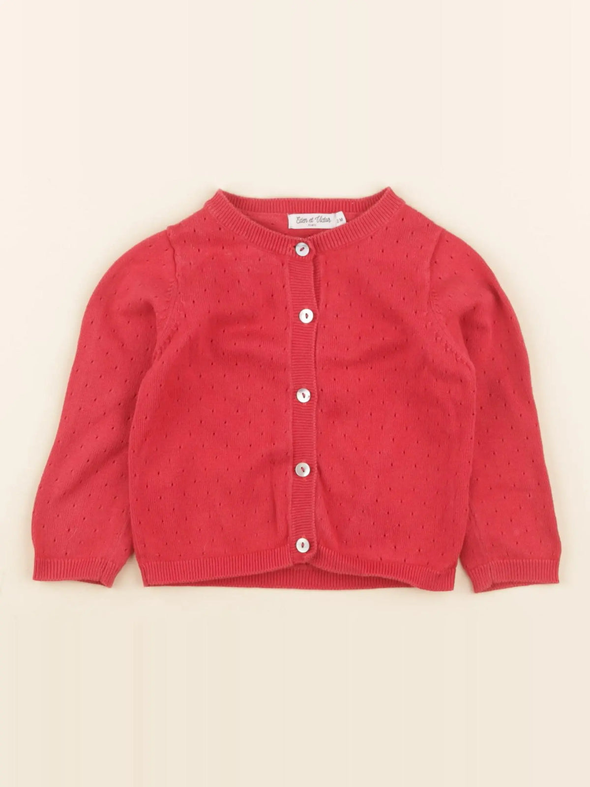 Eden & Victor - gilet rouge - 12 mois