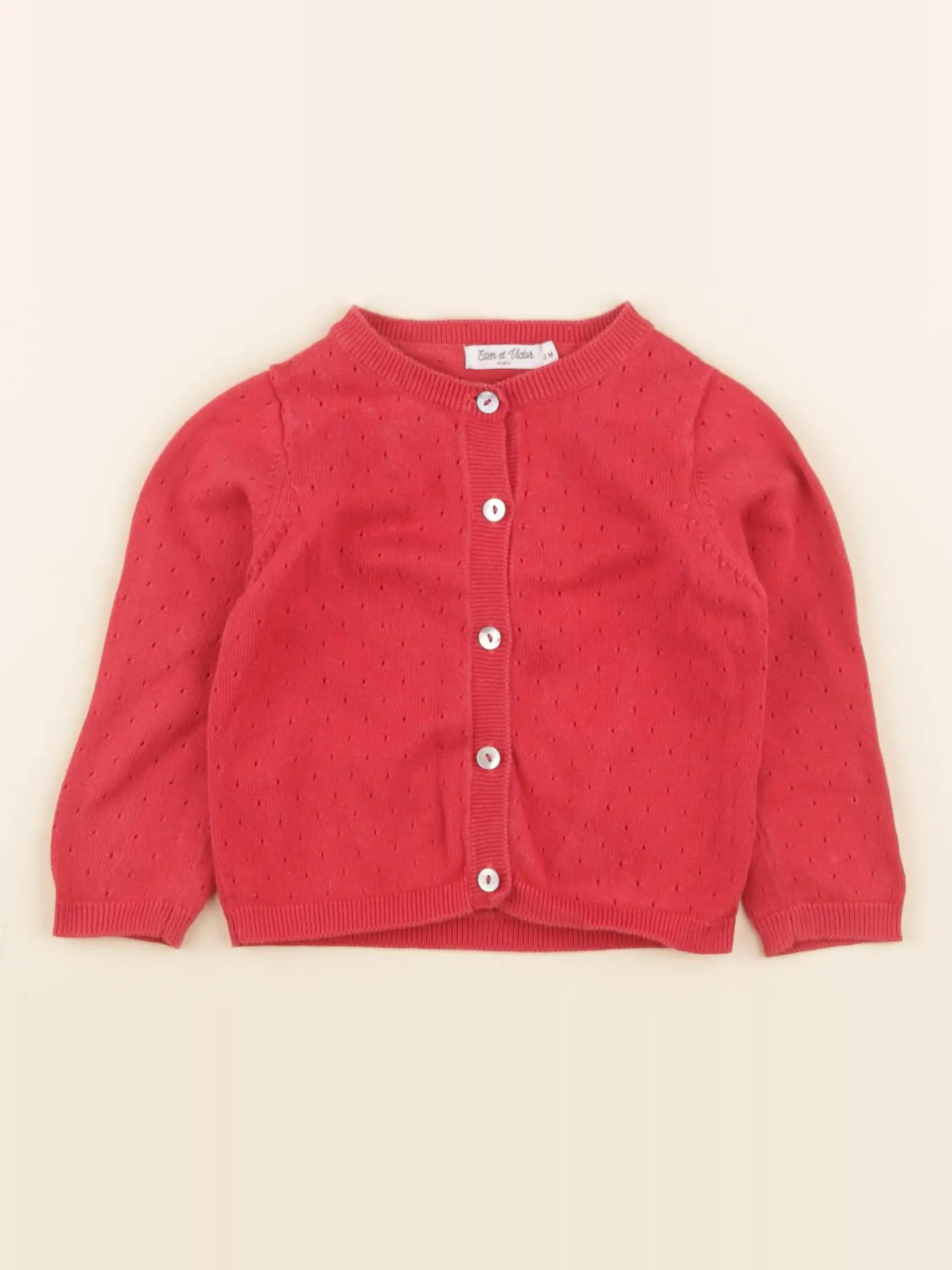 Eden & Victor - gilet rouge - 12 mois