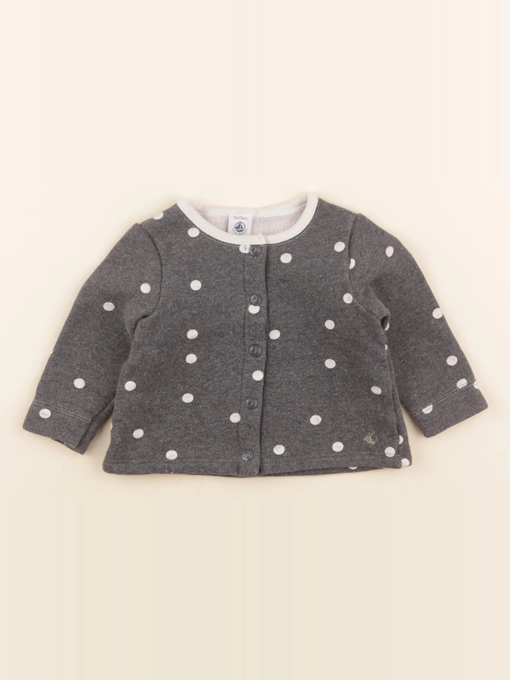 Petit Bateau - sweat gris - 12 mois