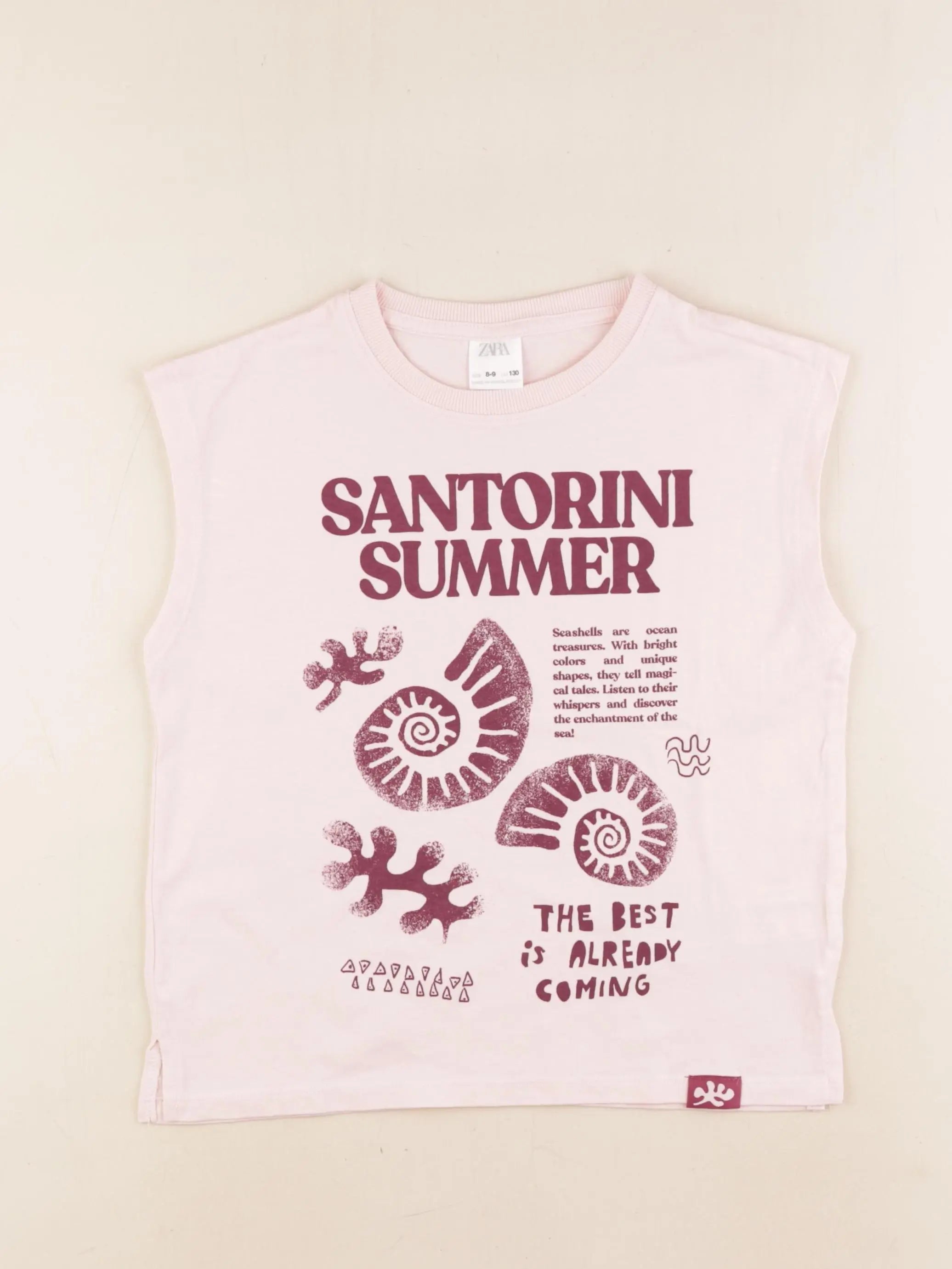 Zara - tee-shirt rose - 8/9 ans