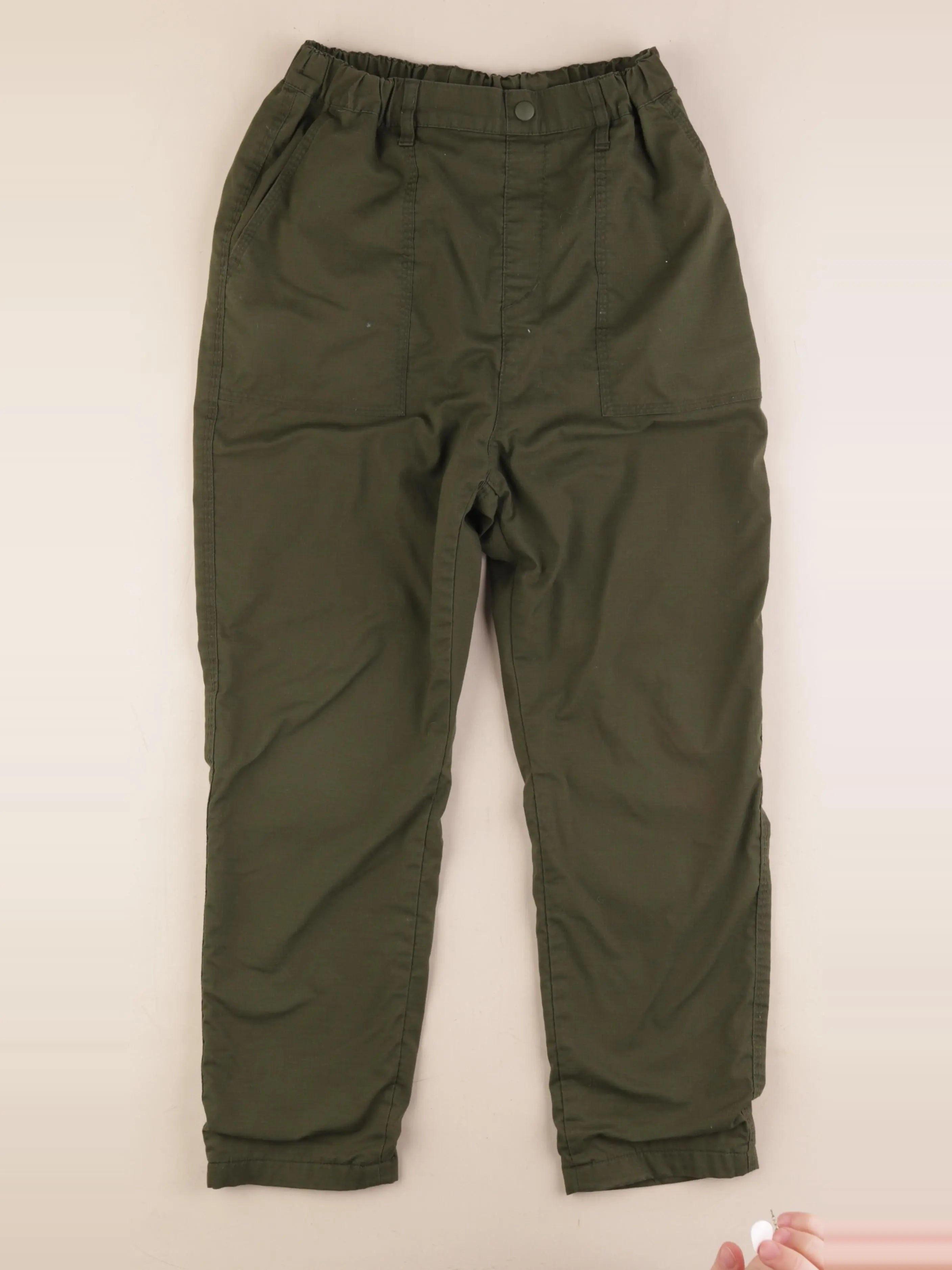 Uniqlo - pantalon doublé vert - 11/12 ans