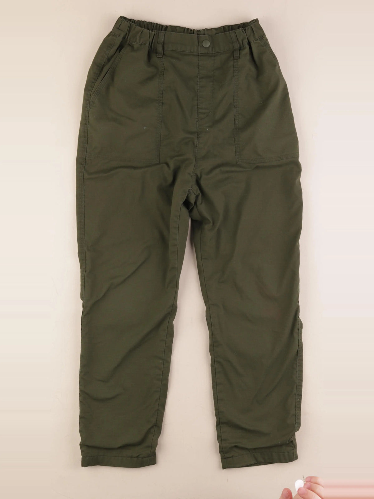 Uniqlo - pantalon doublé vert - 11/12 ans