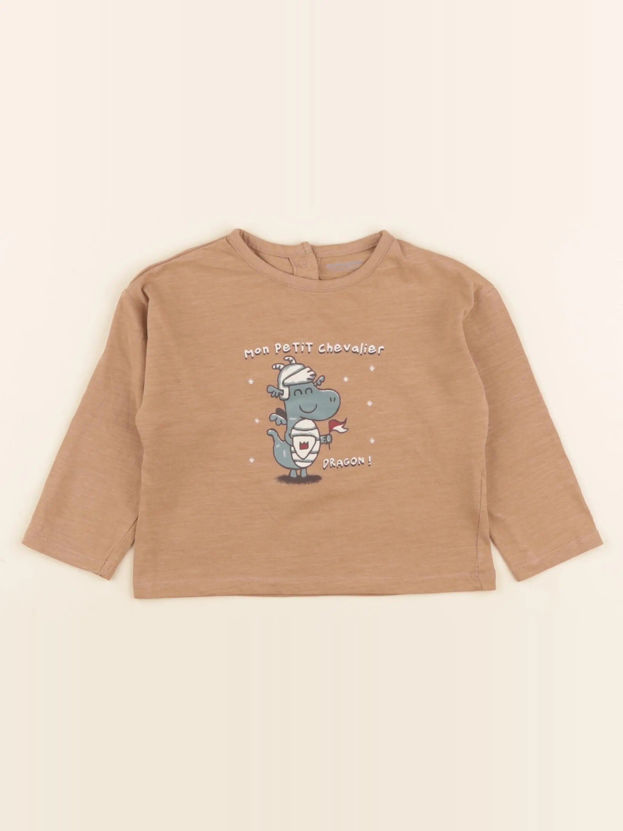 Vertbaudet - tee-shirt marron - 18 mois