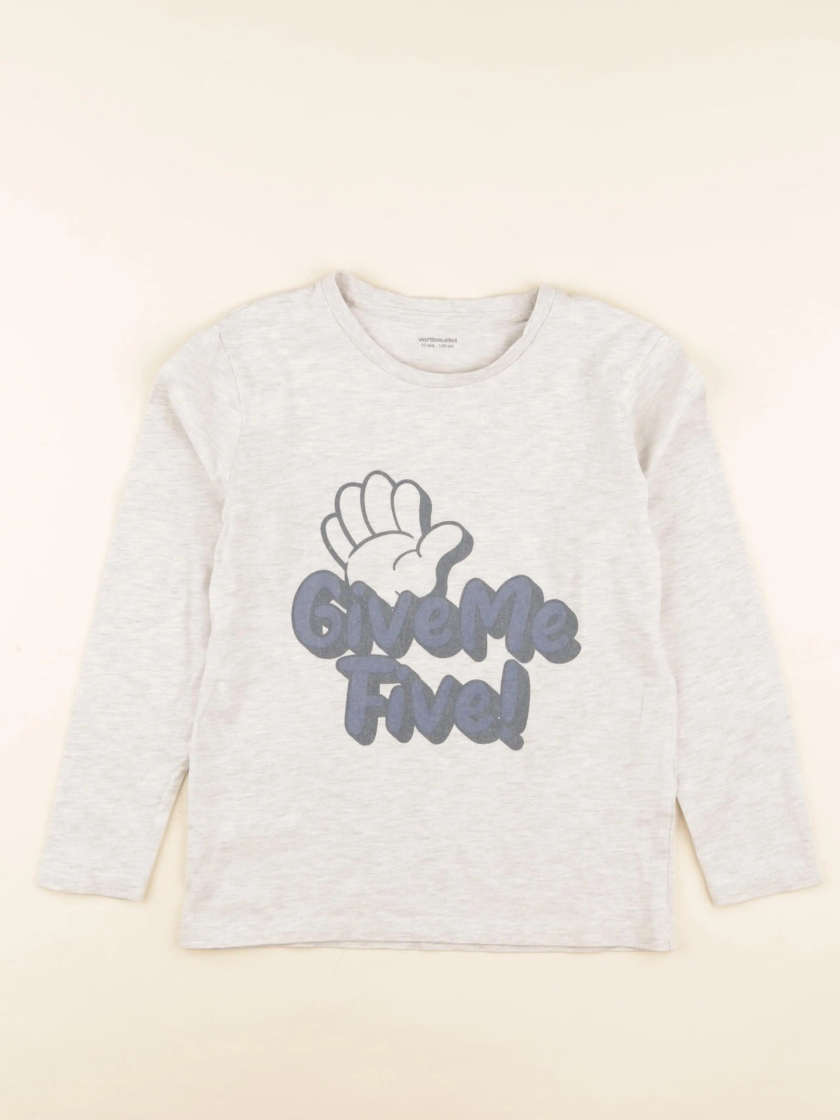 Vertbaudet - tee-shirt beige - 10 ans