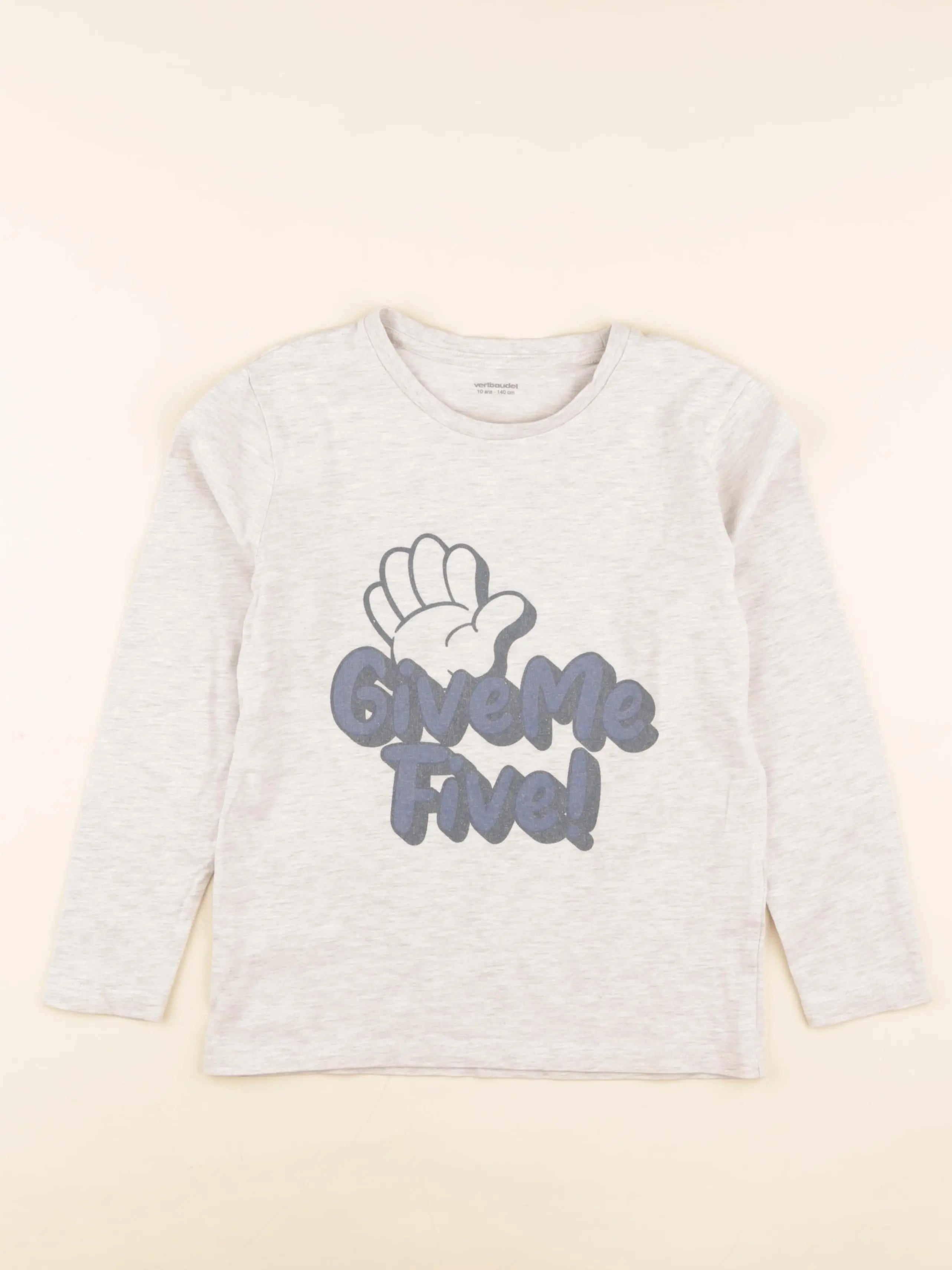 Vertbaudet - tee-shirt beige - 10 ans