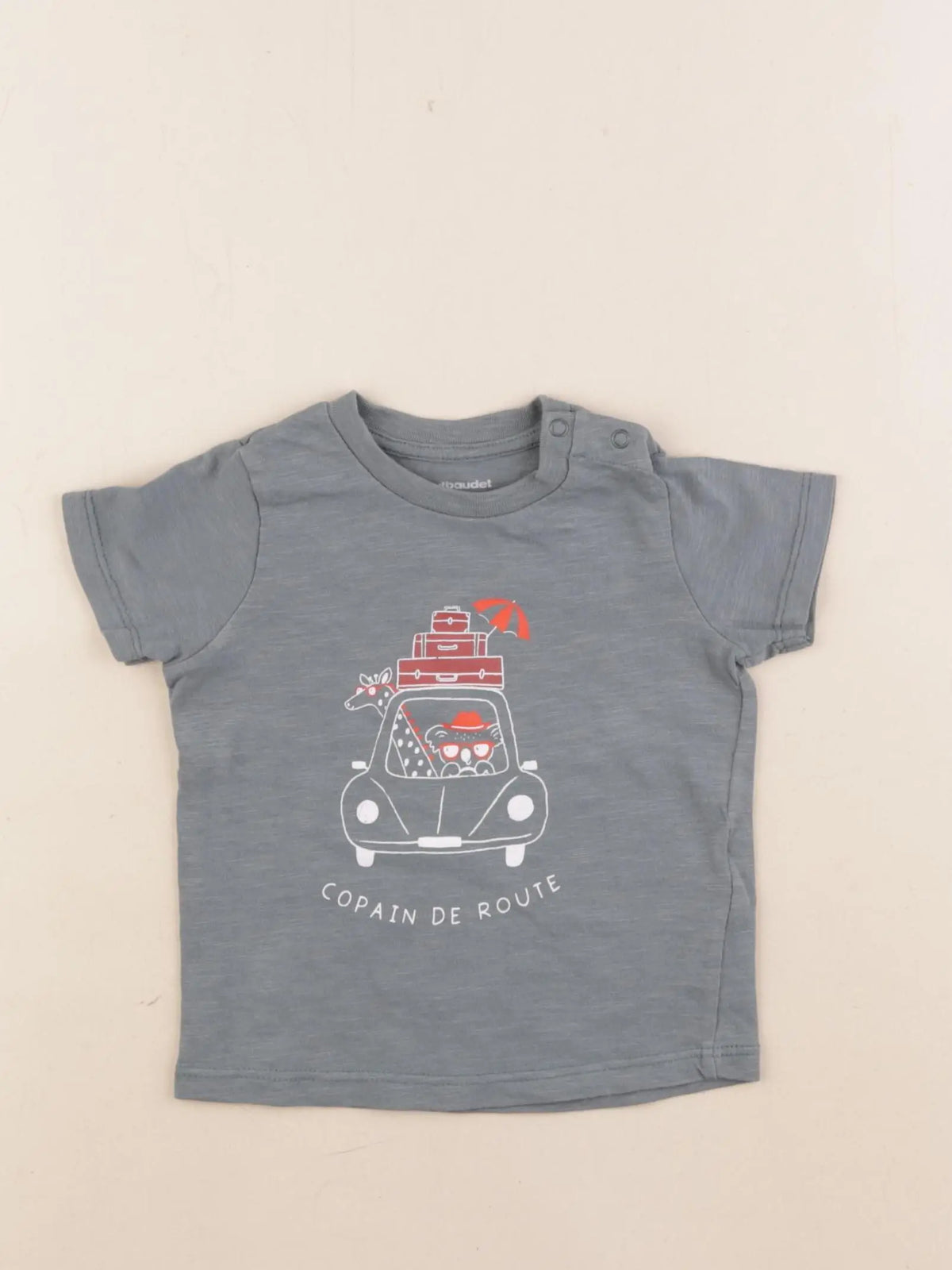 Vertbaudet - tee-shirt bleu - 9 mois