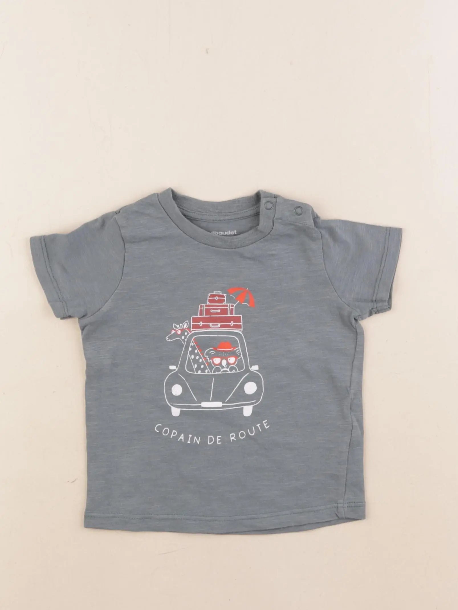 Vertbaudet - tee-shirt bleu - 9 mois
