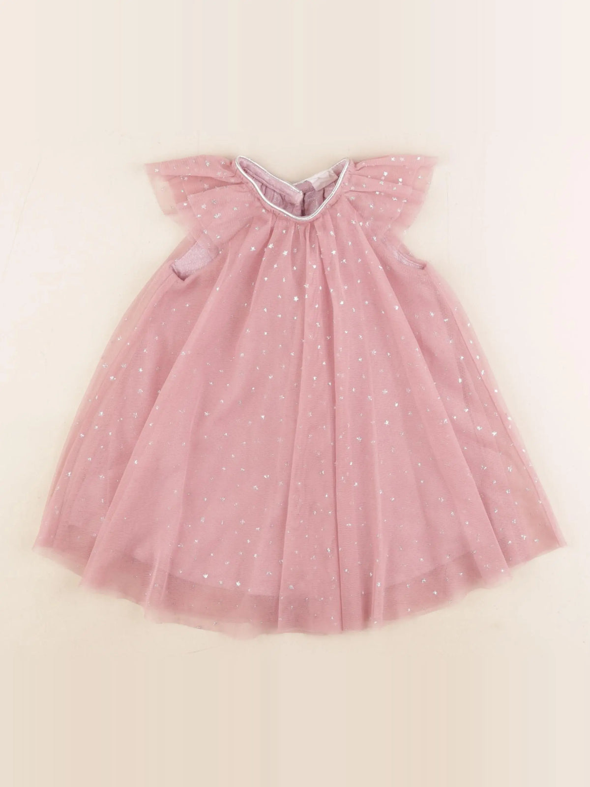 H&M - robe rose, argent - 9/12 mois