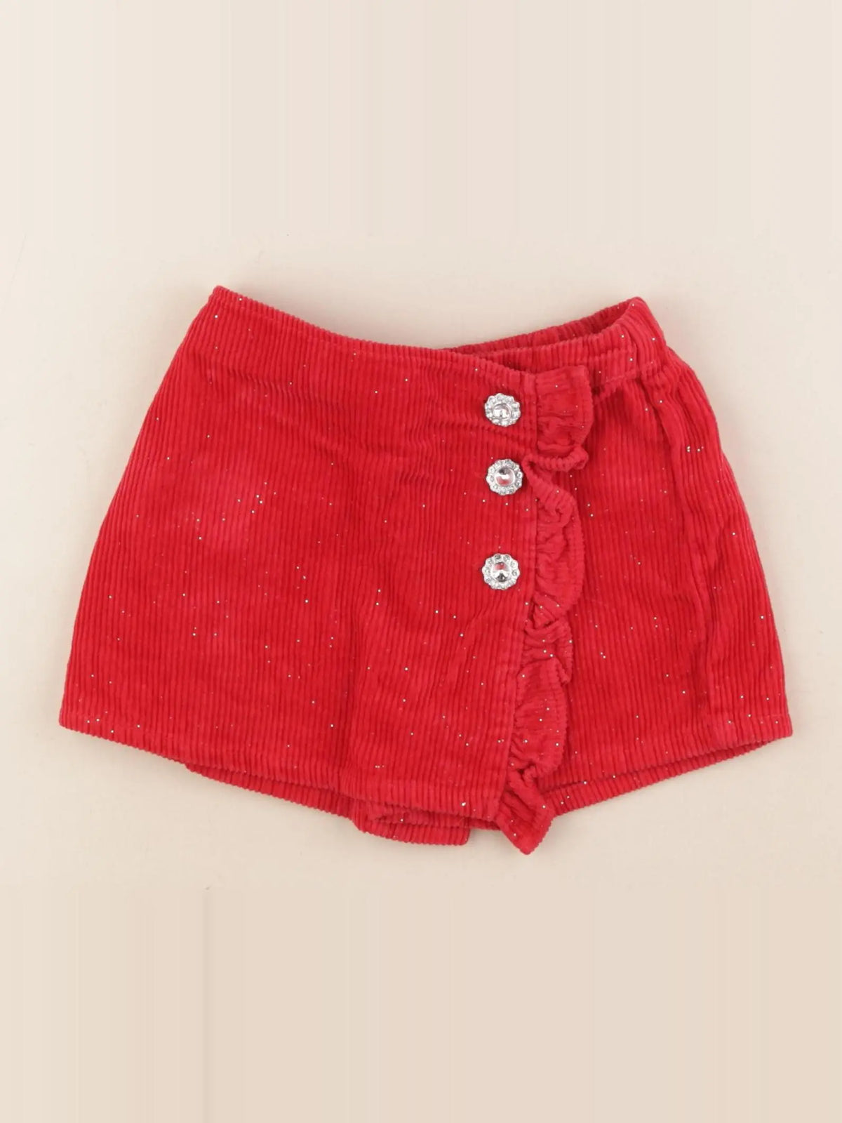 Vertbaudet - jupe short argent, rouge - 4 ans