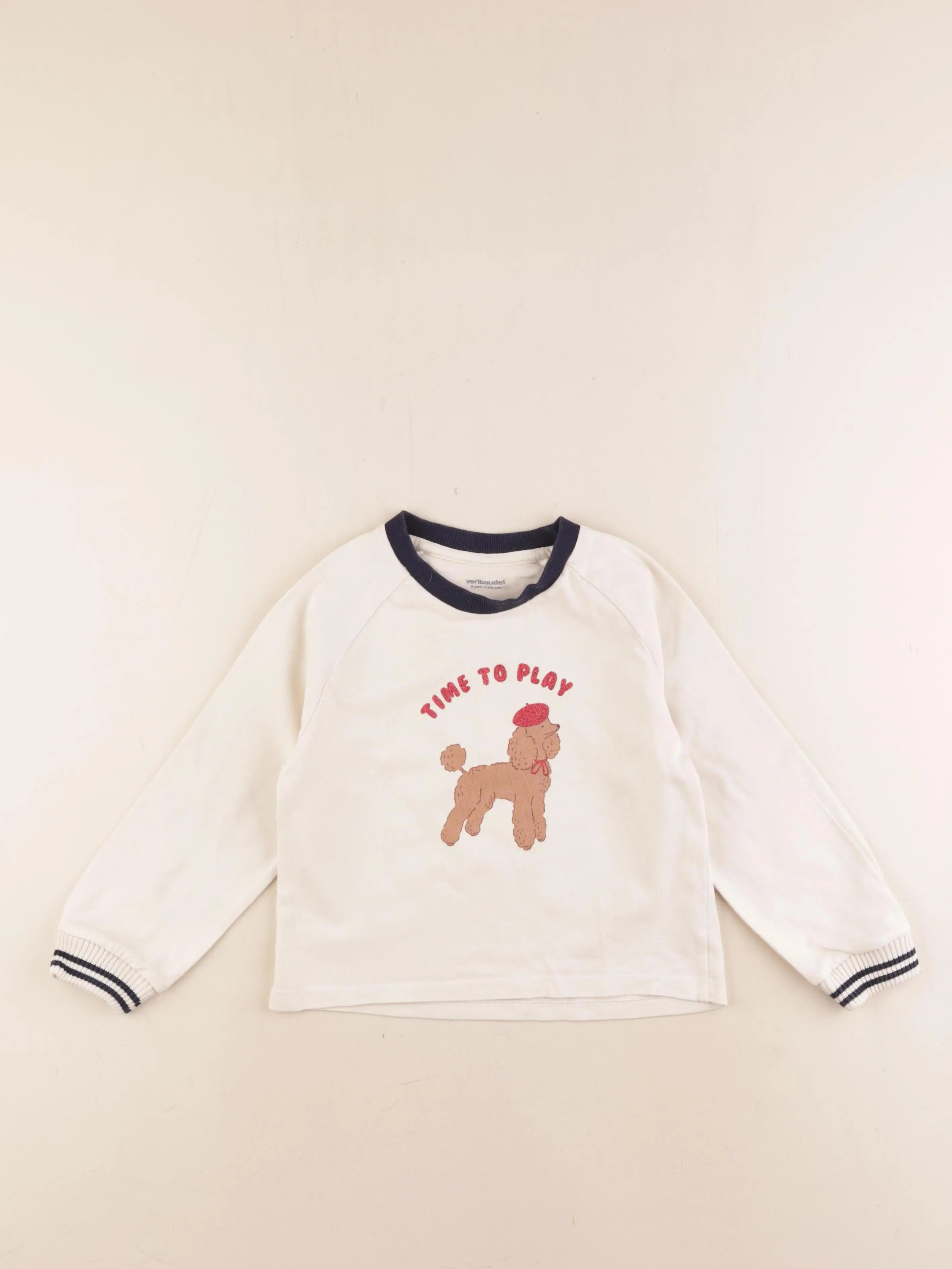 Vertbaudet - sweat beige - 5 ans