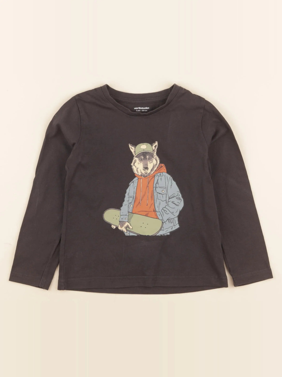 Vertbaudet - tee-shirt noir - 4 ans