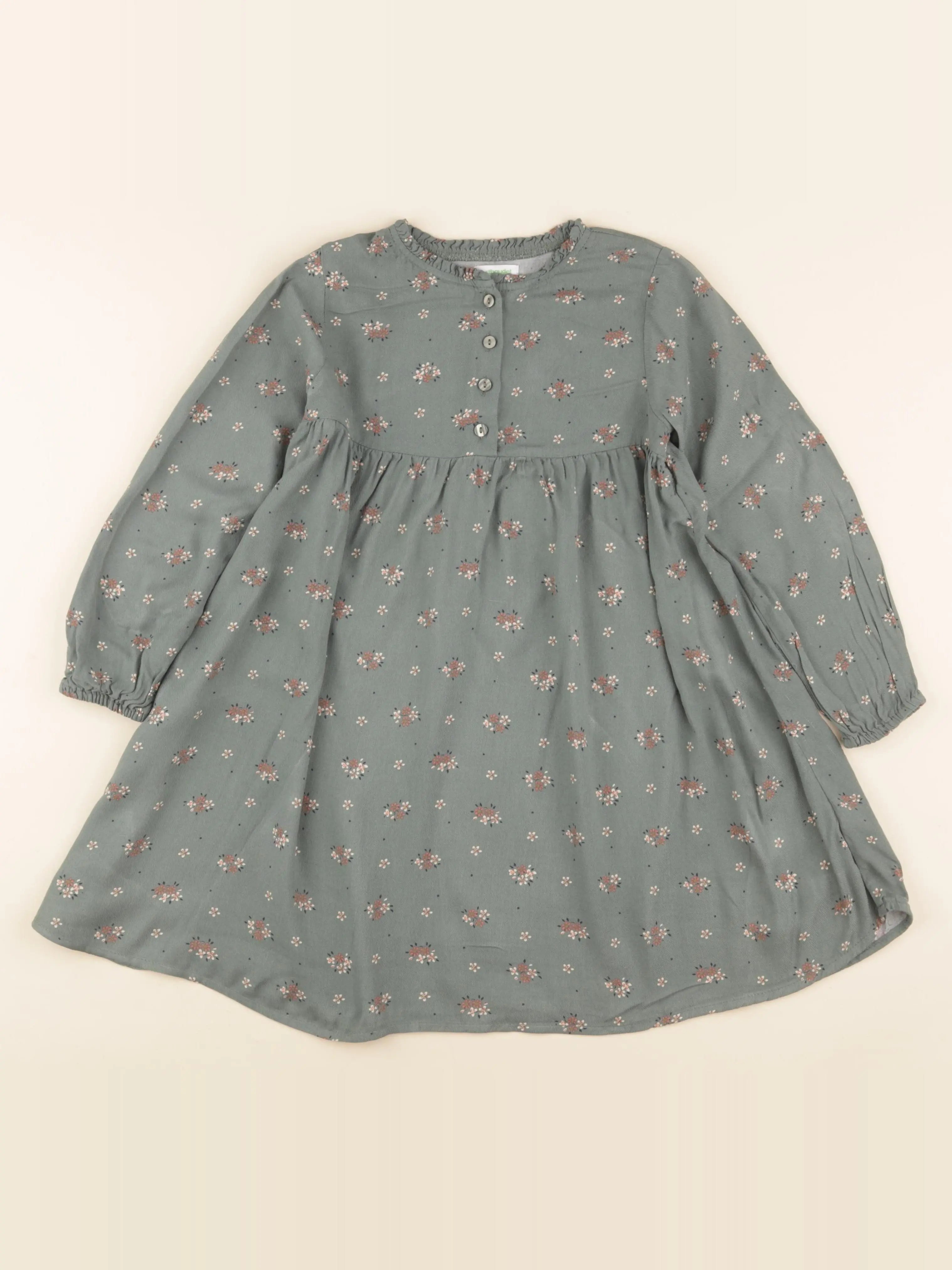 Vertbaudet - robe vert - 7 ans
