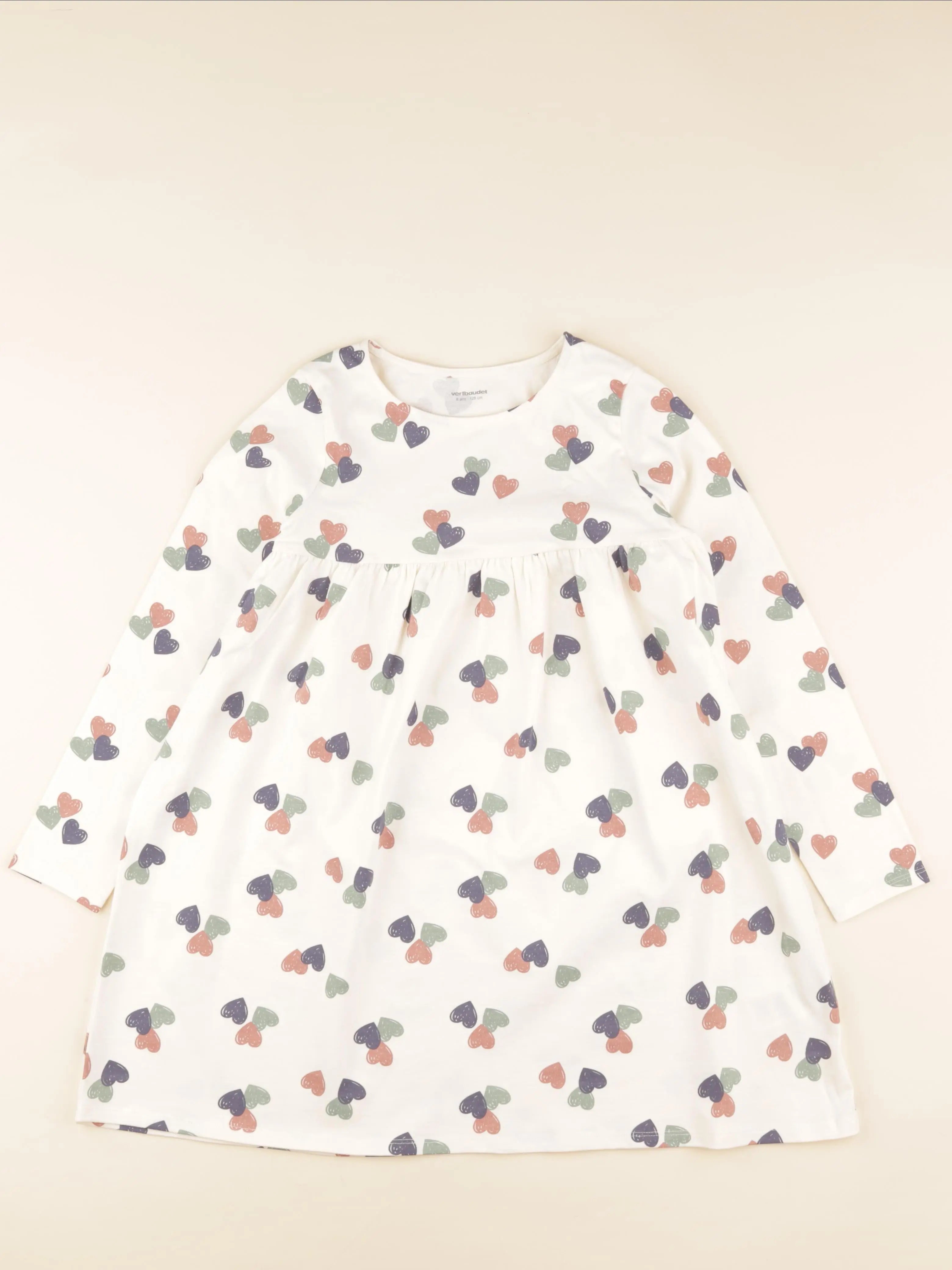 Vertbaudet - robe beige - 8 ans