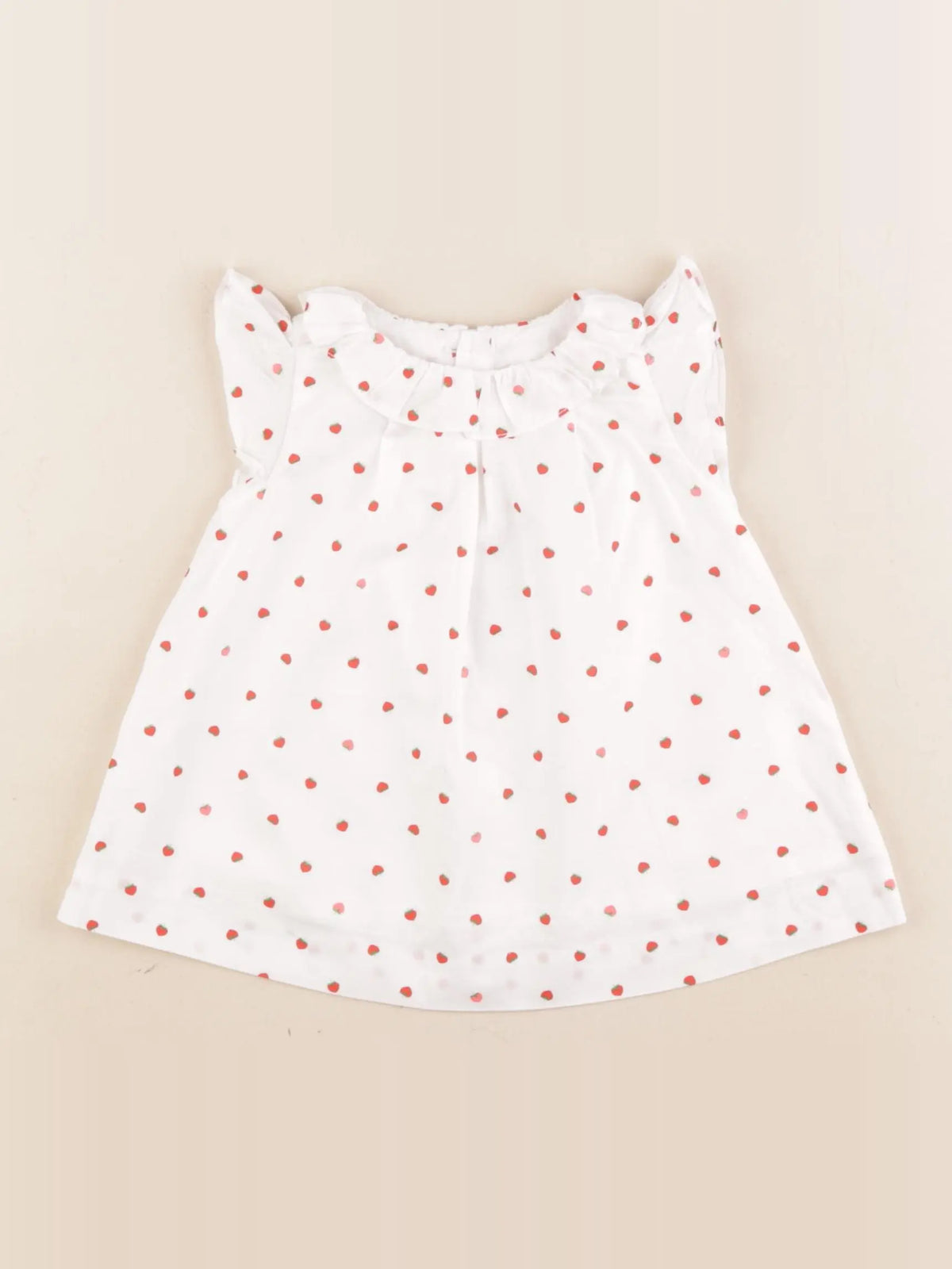 Jacadi - robe rouge, blanc - 3 mois