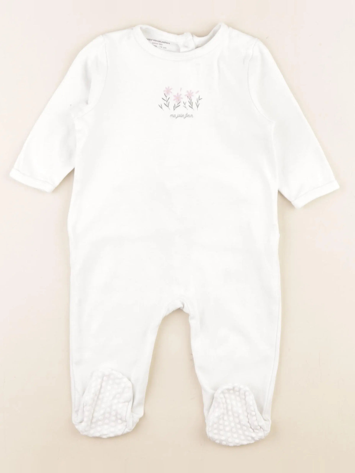 Vertbaudet - pyjama coton blanc - 12 mois