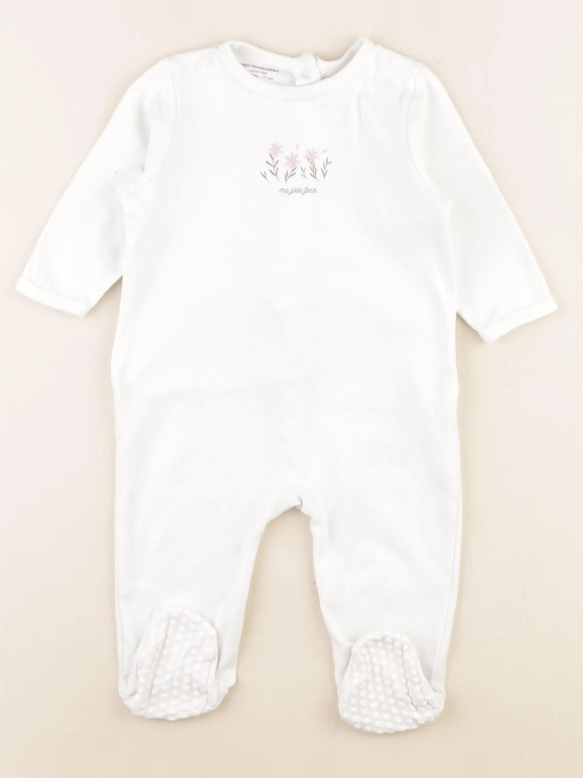 Vertbaudet - pyjama coton blanc - 12 mois