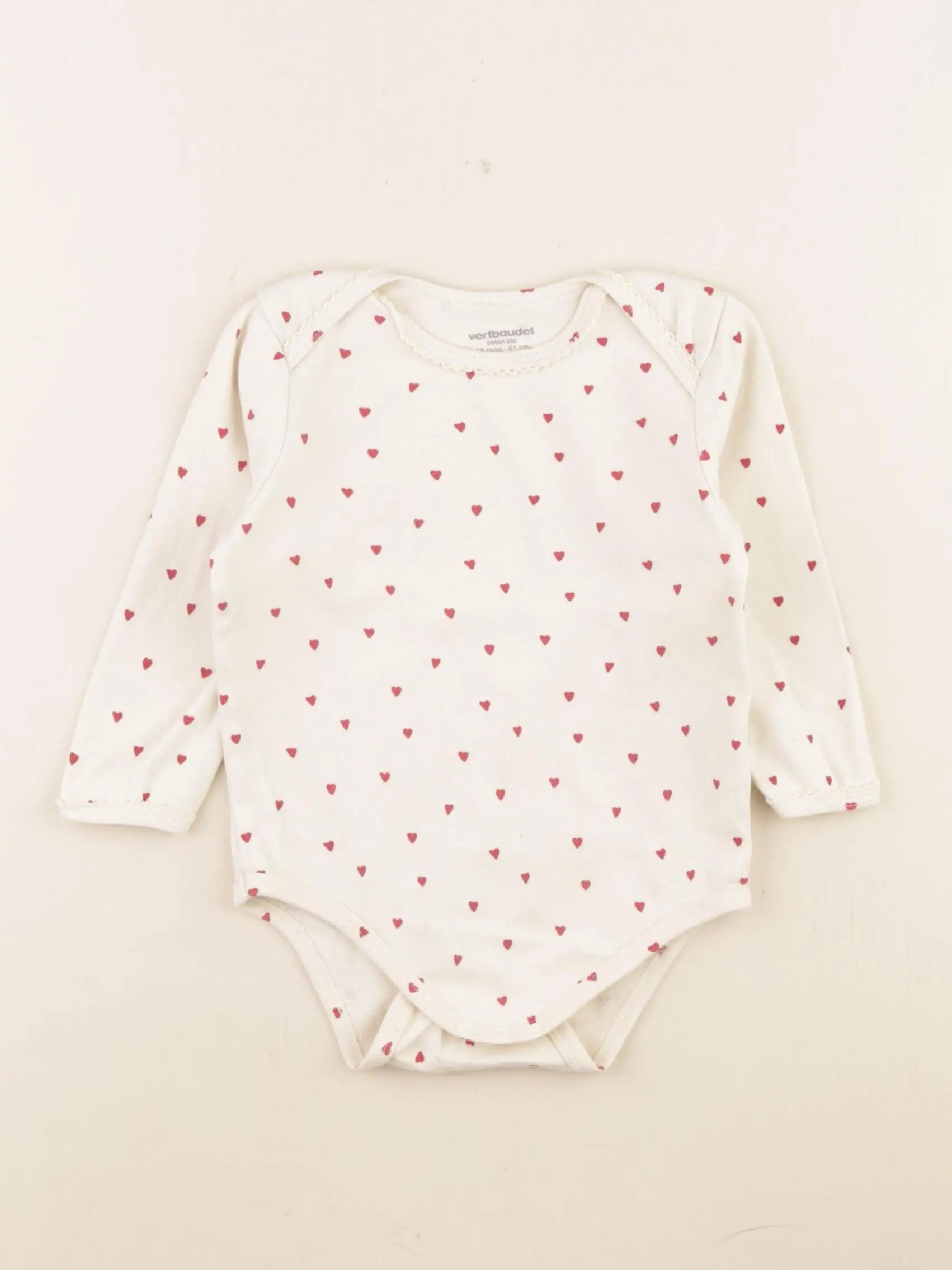 Vertbaudet - body marron, rouge - 18 mois