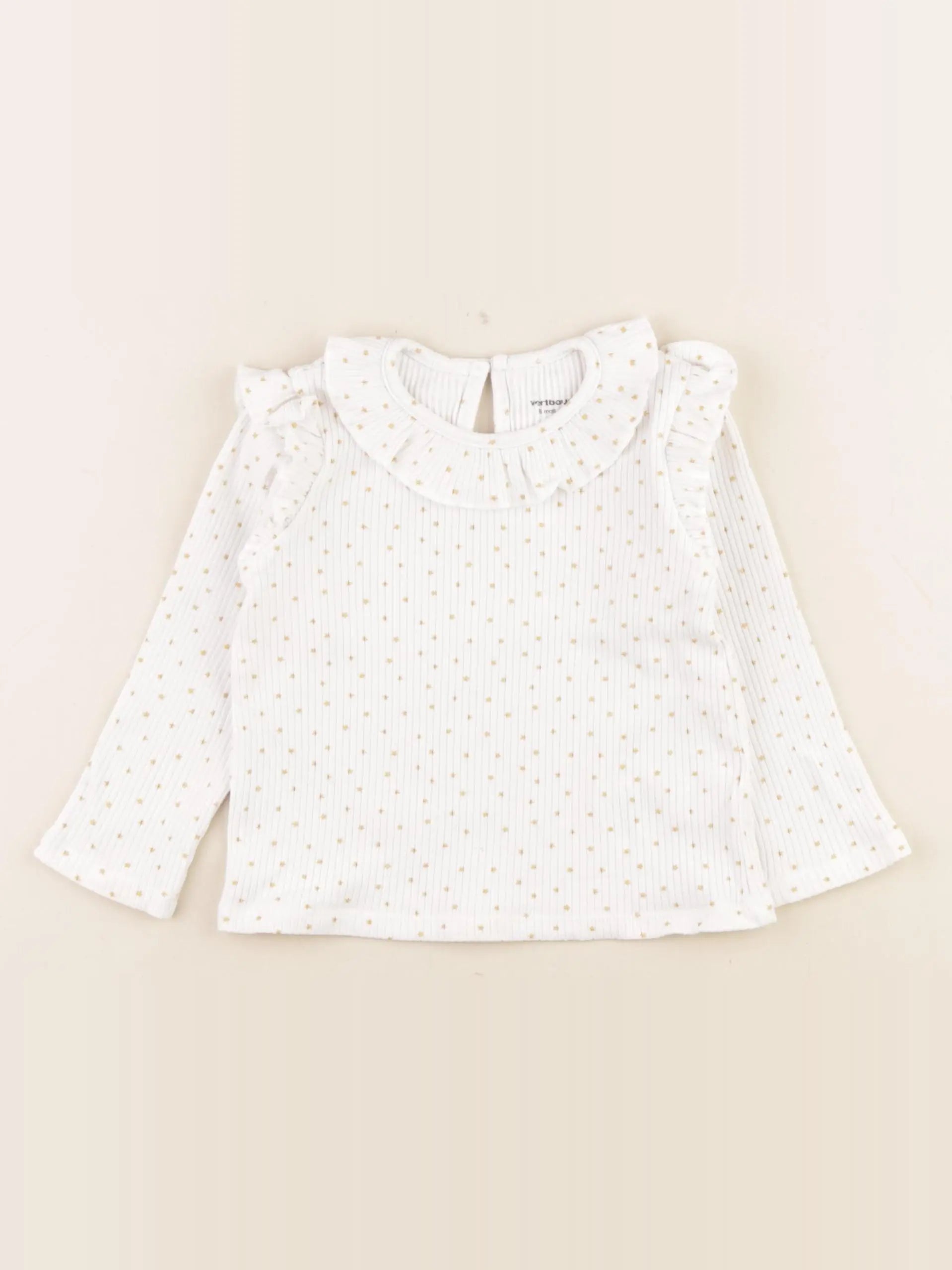 Vertbaudet - tee-shirt blanc, or - 18 mois