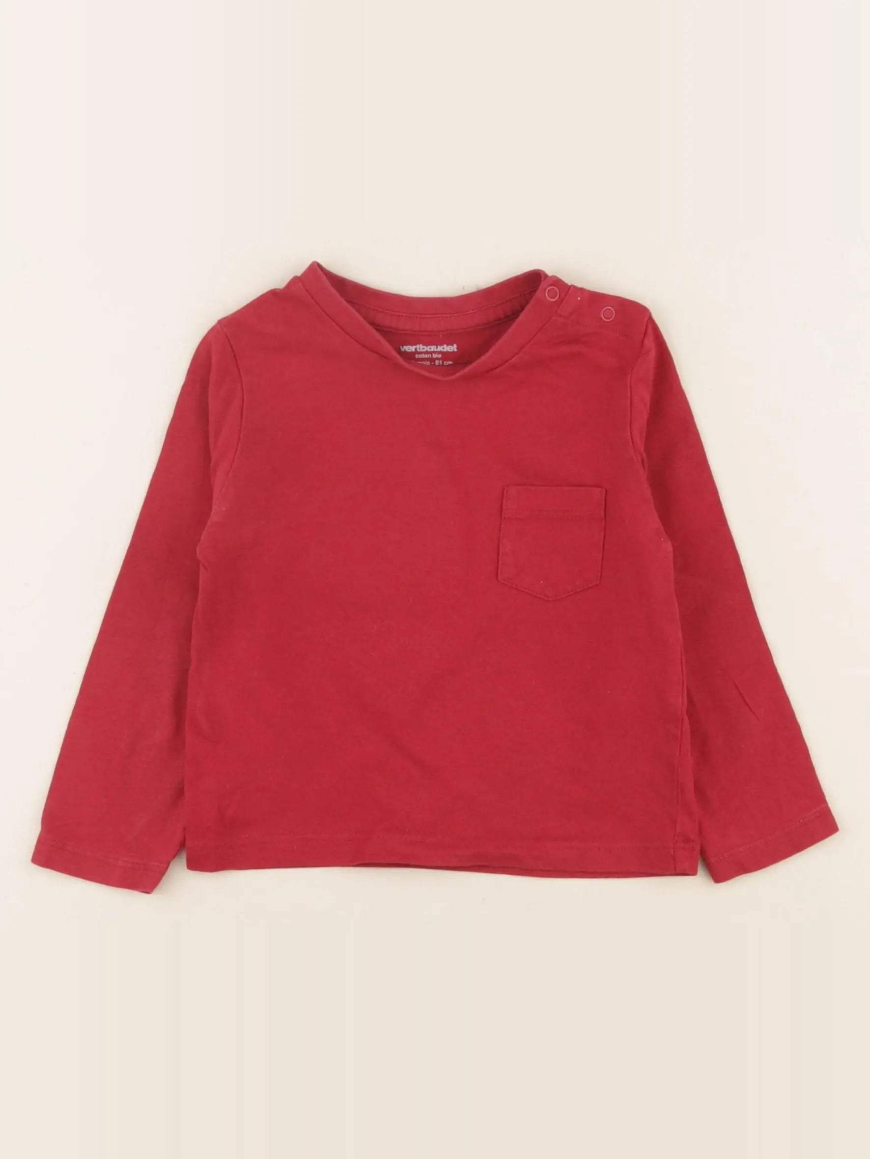 Vertbaudet - tee-shirt rouge - 18 mois