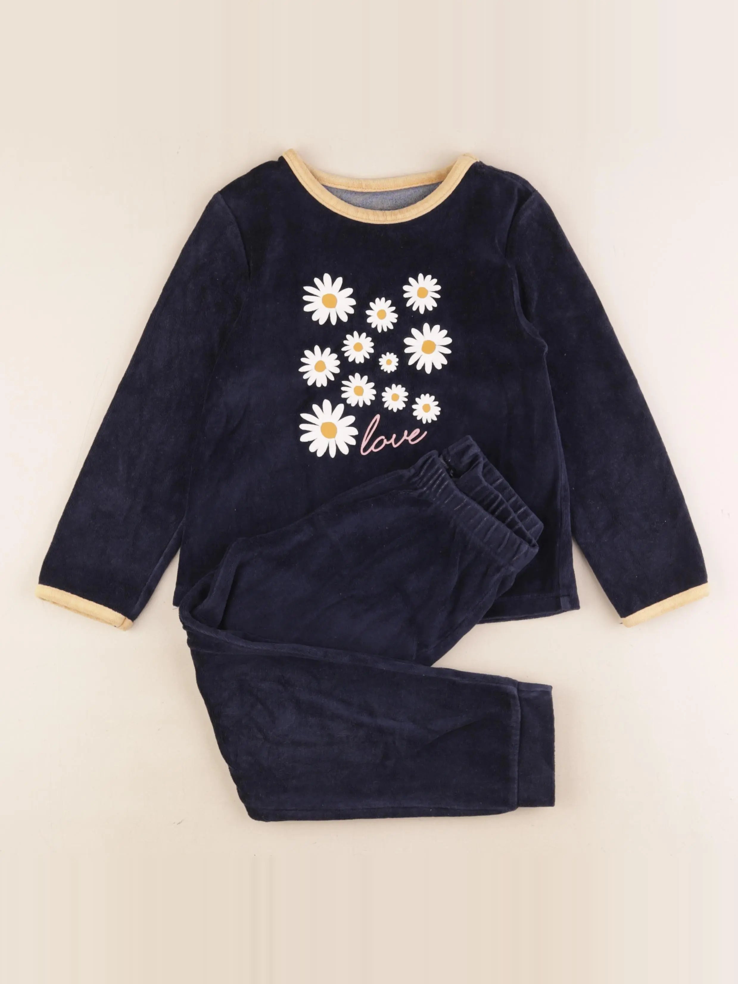 Vertbaudet - pyjama velours bleu - 6 ans