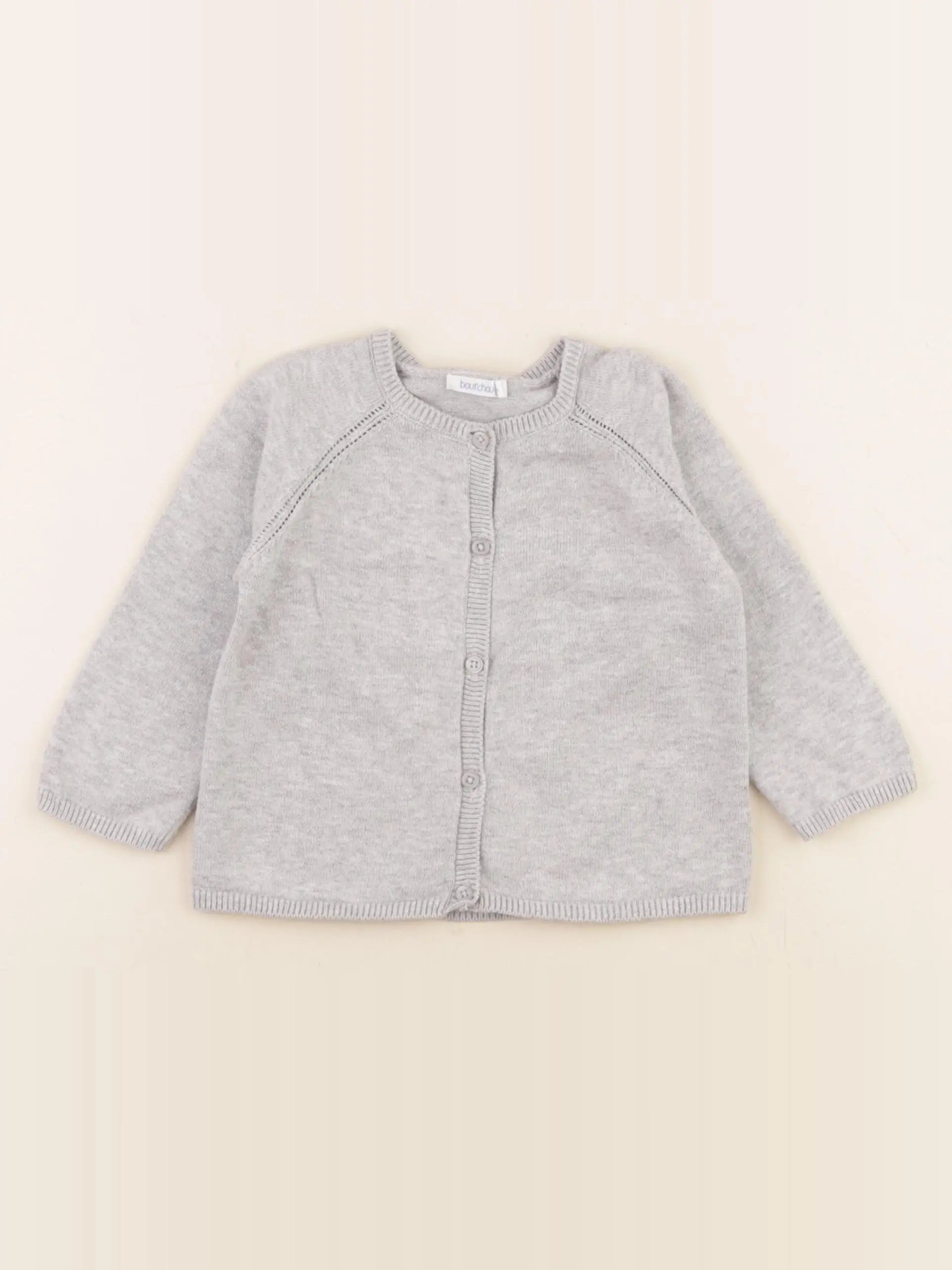 Boutchou - gilet gris - 12 mois