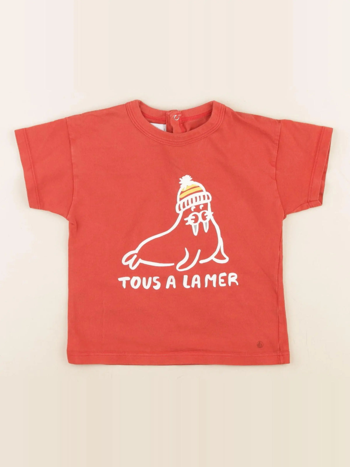 Petit Bateau - tee-shirt rouge - 24 mois