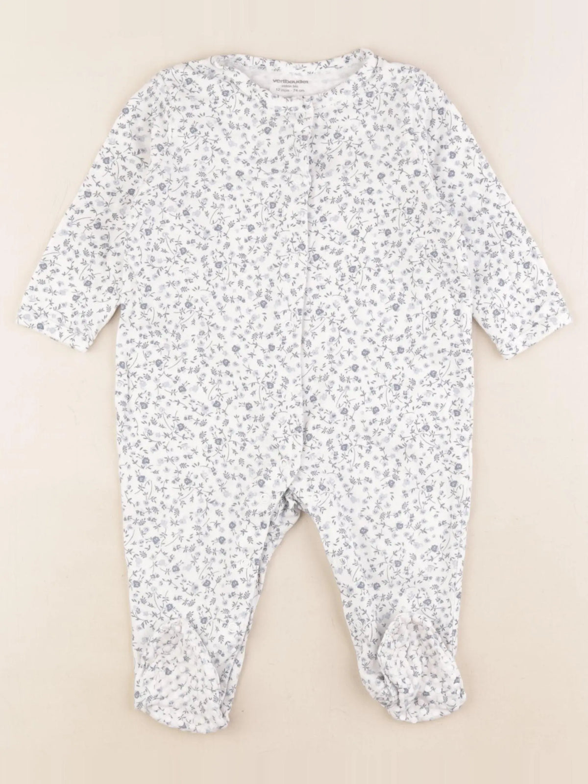 Vertbaudet - pyjama coton bleu - 12 mois