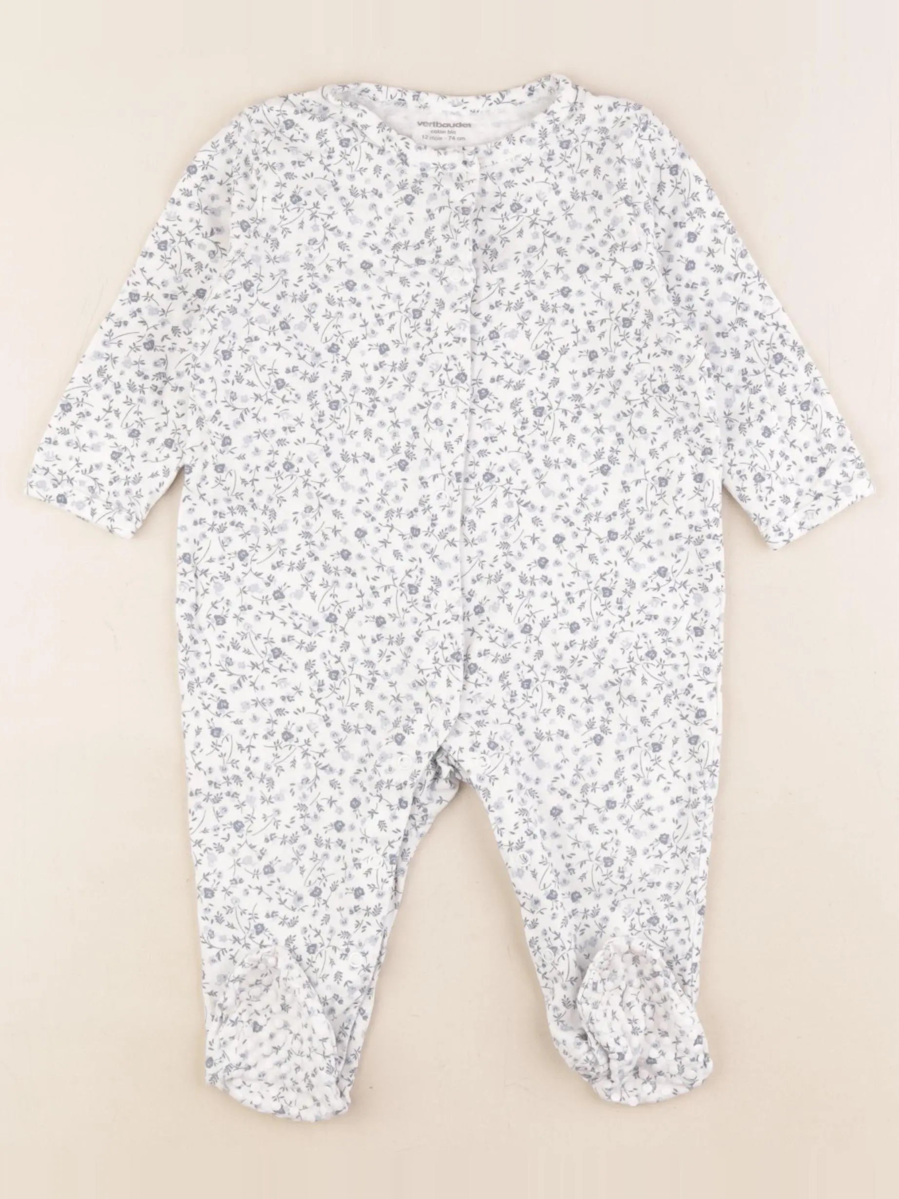 Vertbaudet - pyjama coton bleu - 12 mois