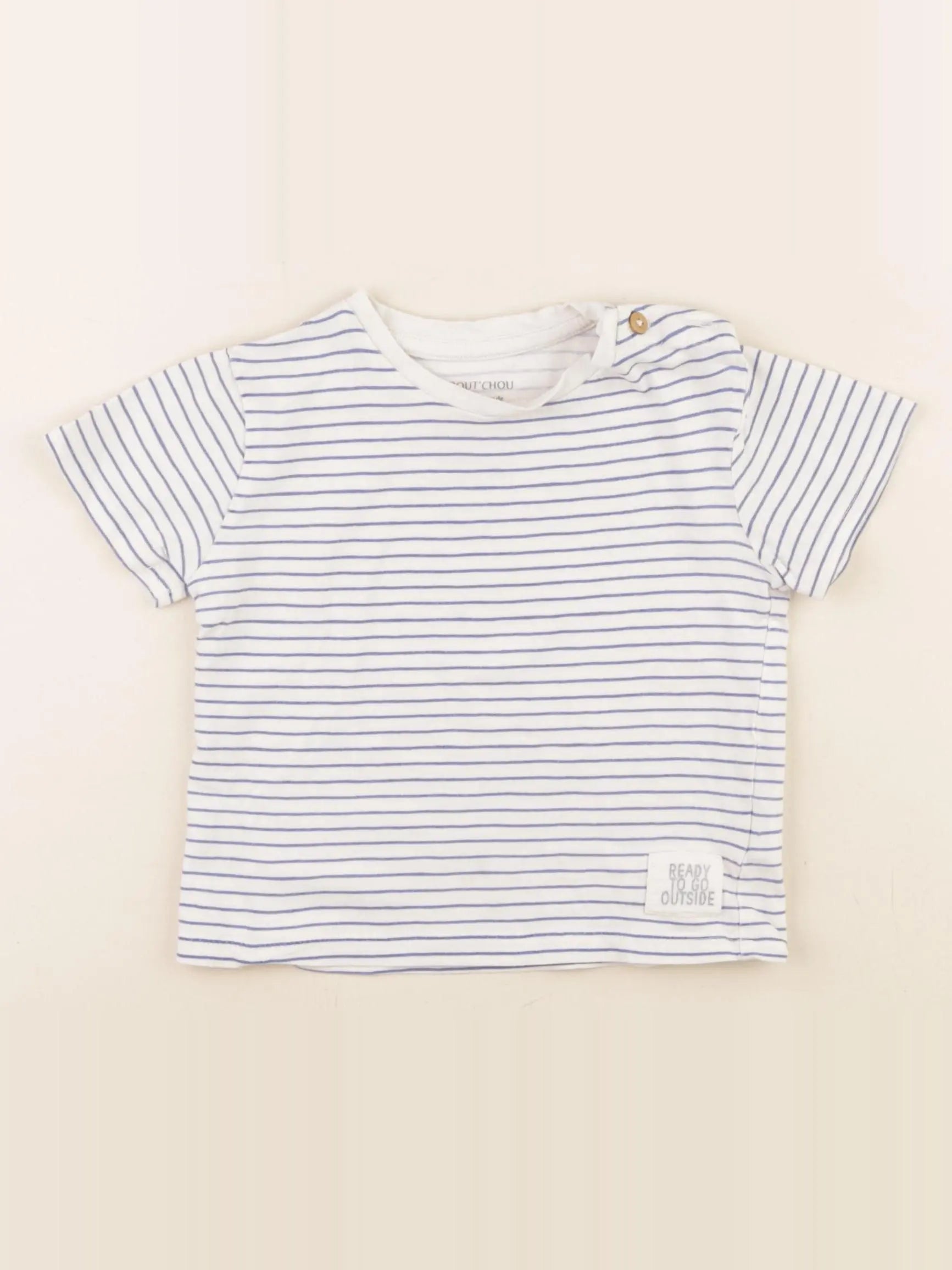 Boutchou - tee-shirt bleu, blanc - 24 mois