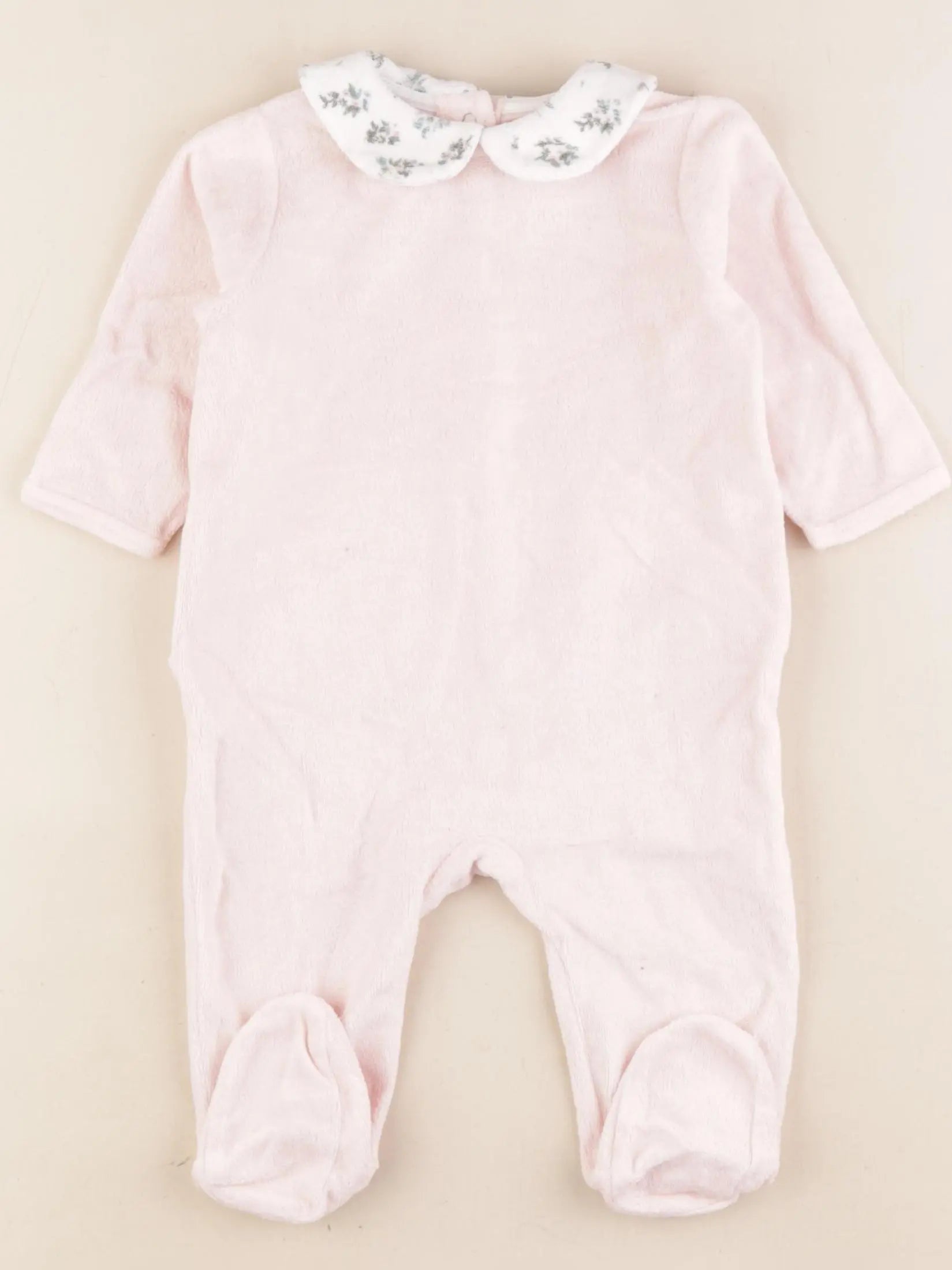 Vertbaudet - pyjama velours rose - 6 mois