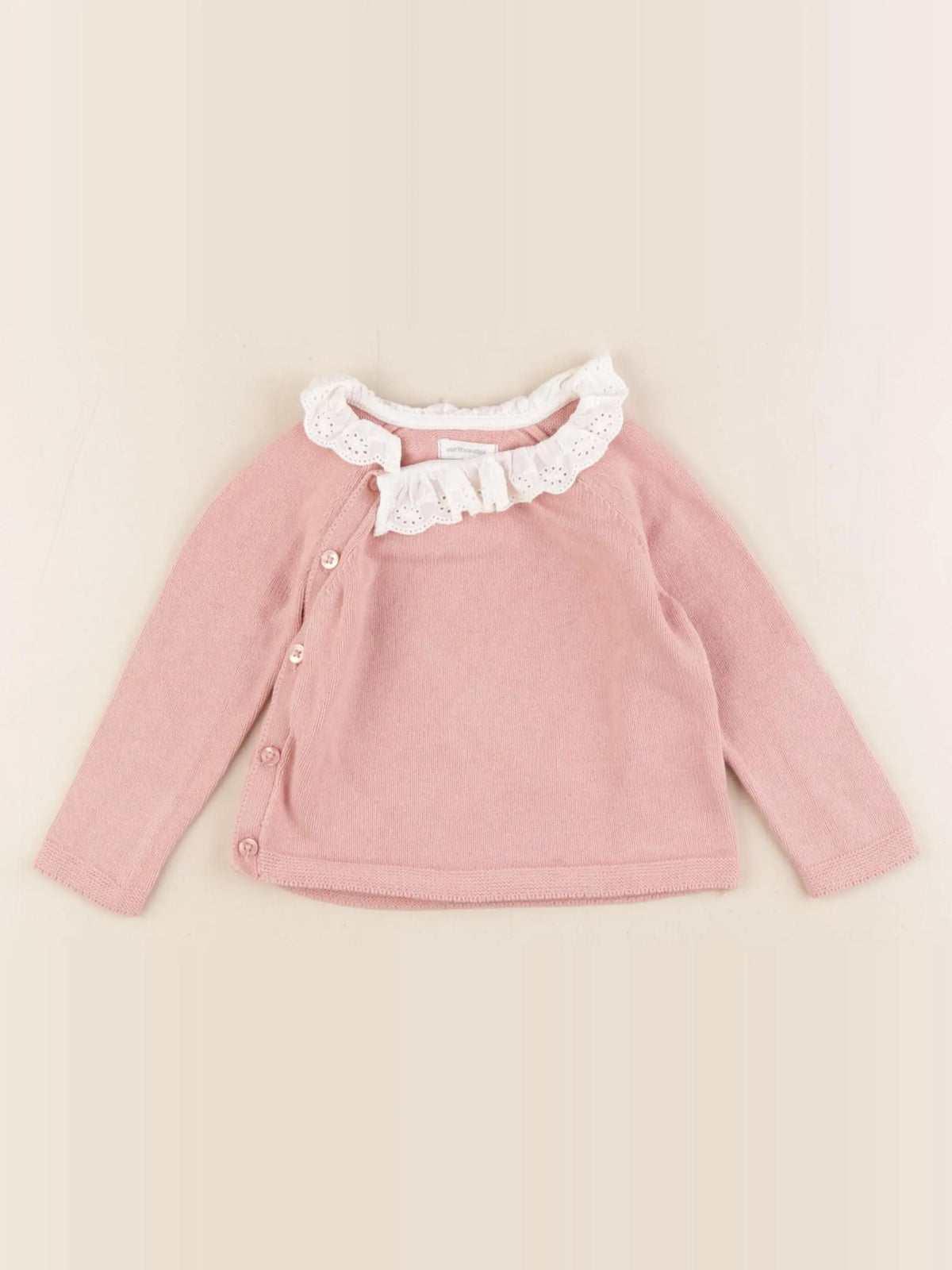 Vertbaudet - gilet rose - 9 mois