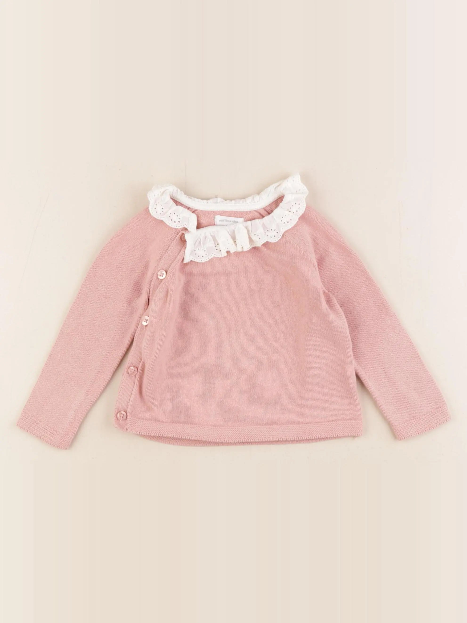 Vertbaudet - gilet rose - 9 mois