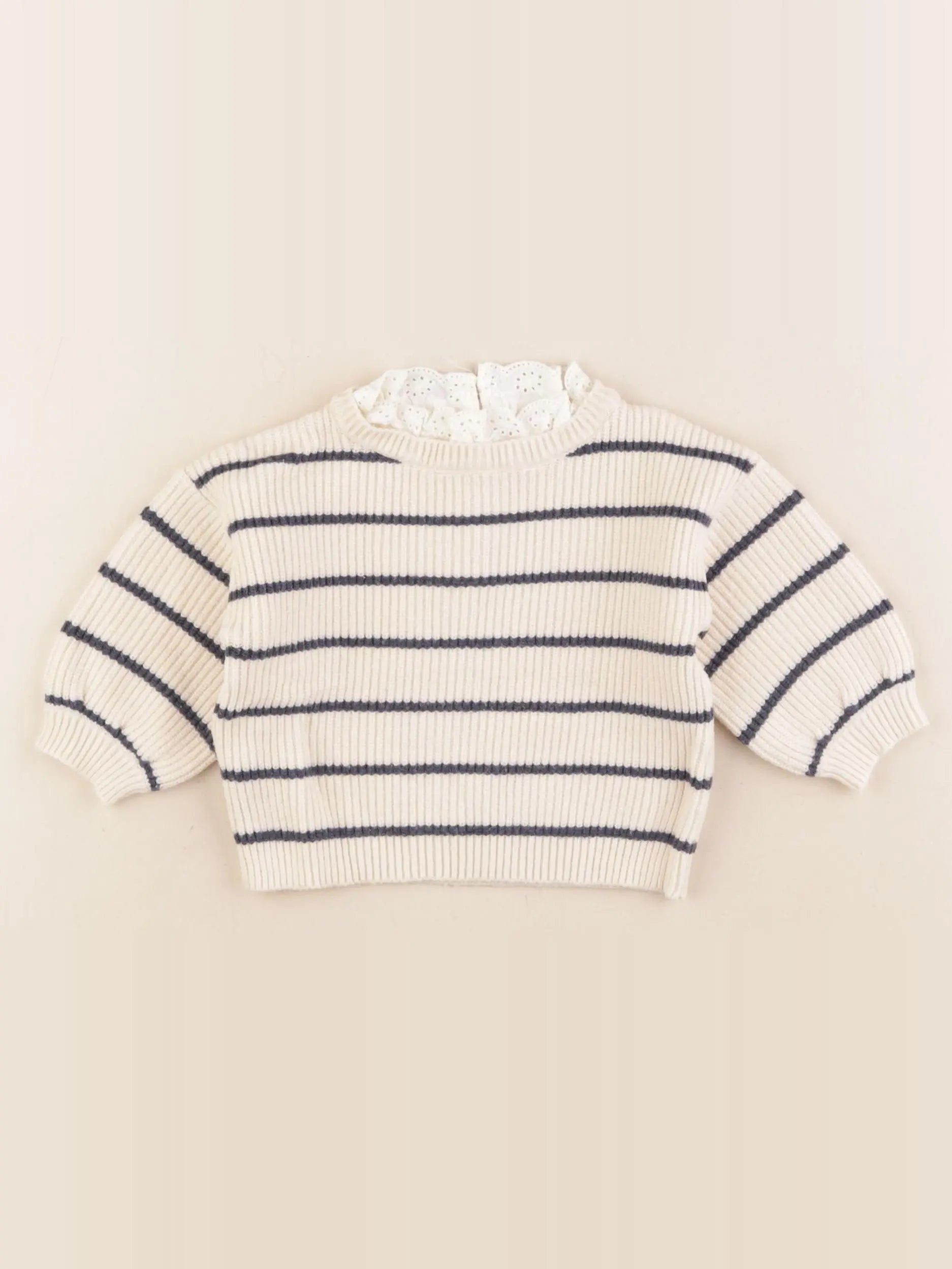 Vertbaudet - pull beige - 3 mois