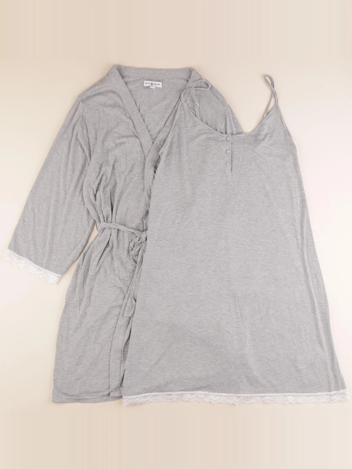 Envie de fraise - chemise de nuit grossesse coton gris - 38 à 40