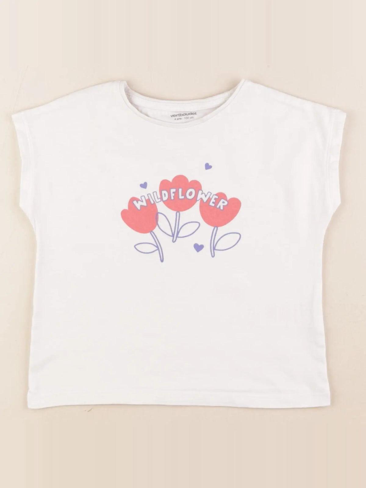 Vertbaudet - tee-shirt blanc - 4 ans