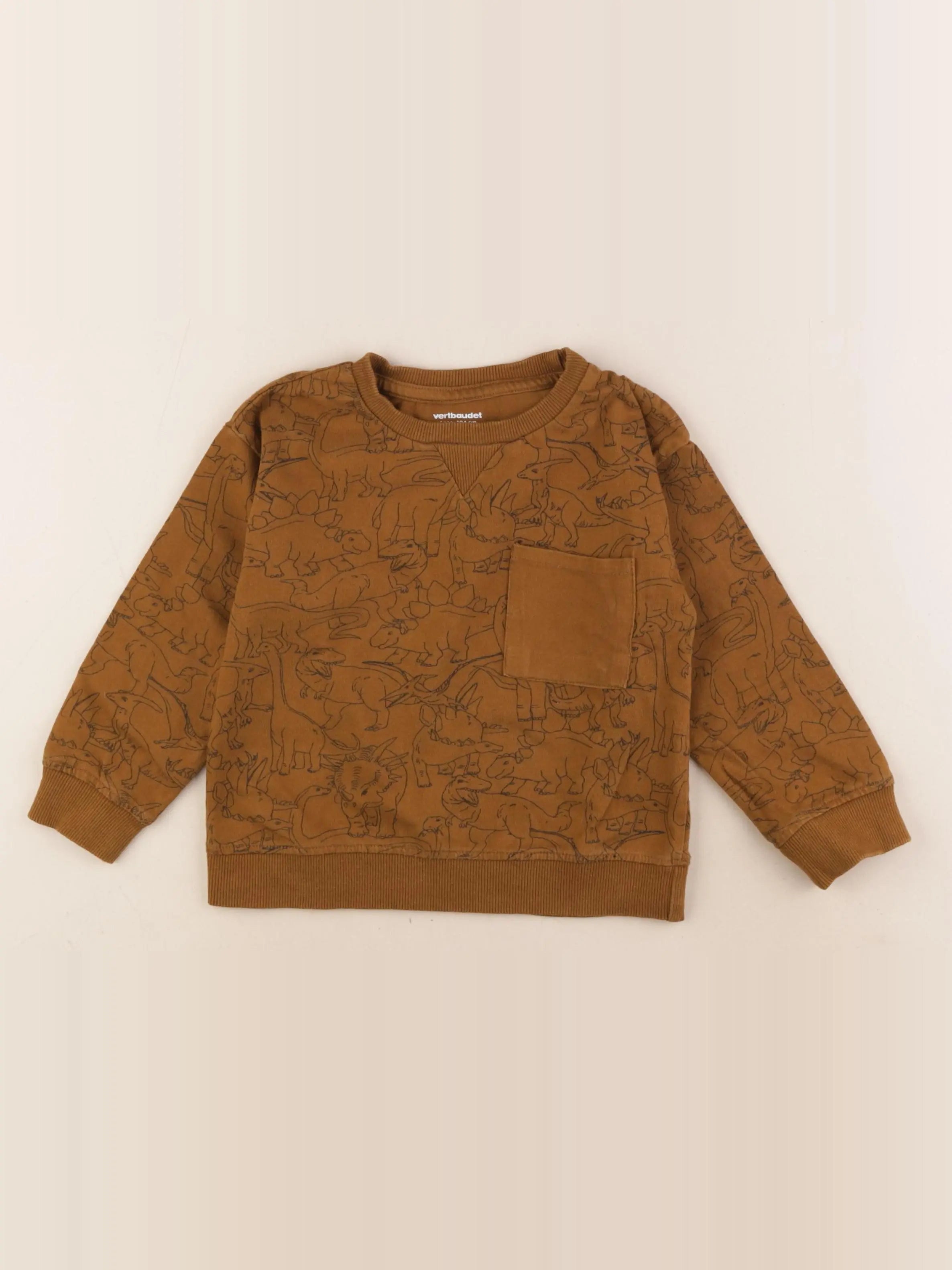 Vertbaudet - sweat marron - 4 ans