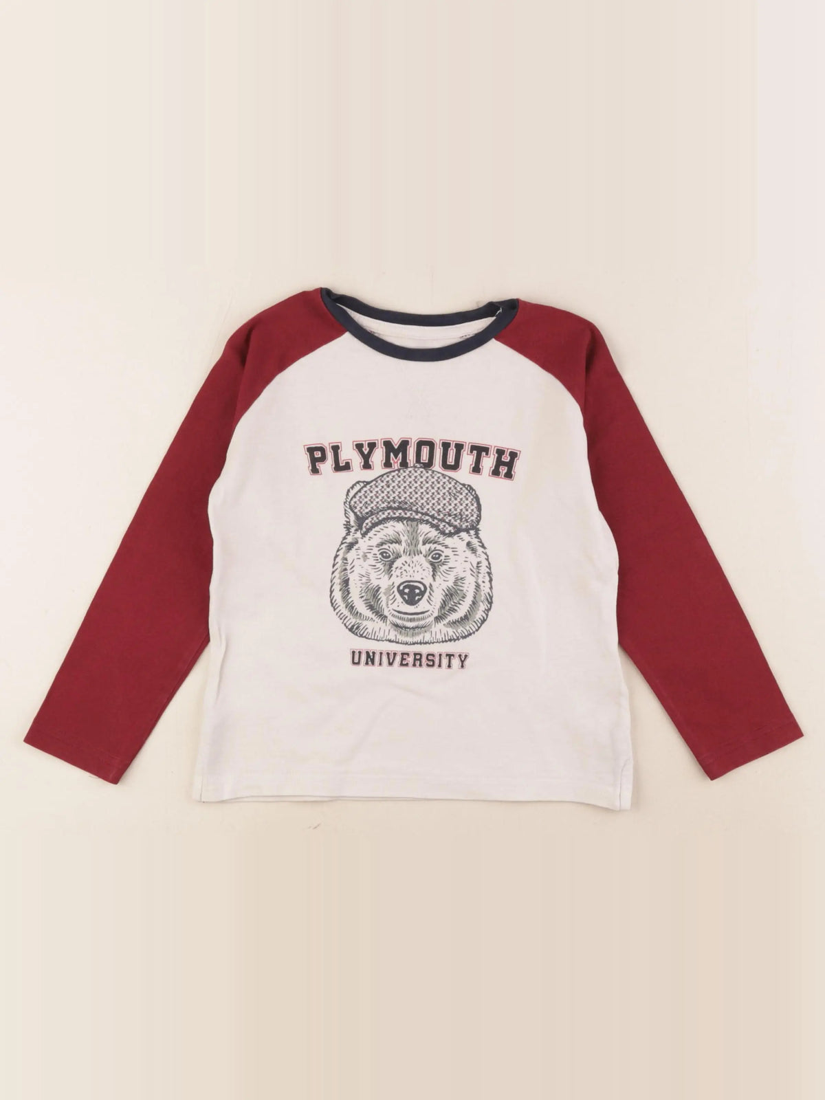 Vertbaudet - tee-shirt rouge, beige - 4 ans