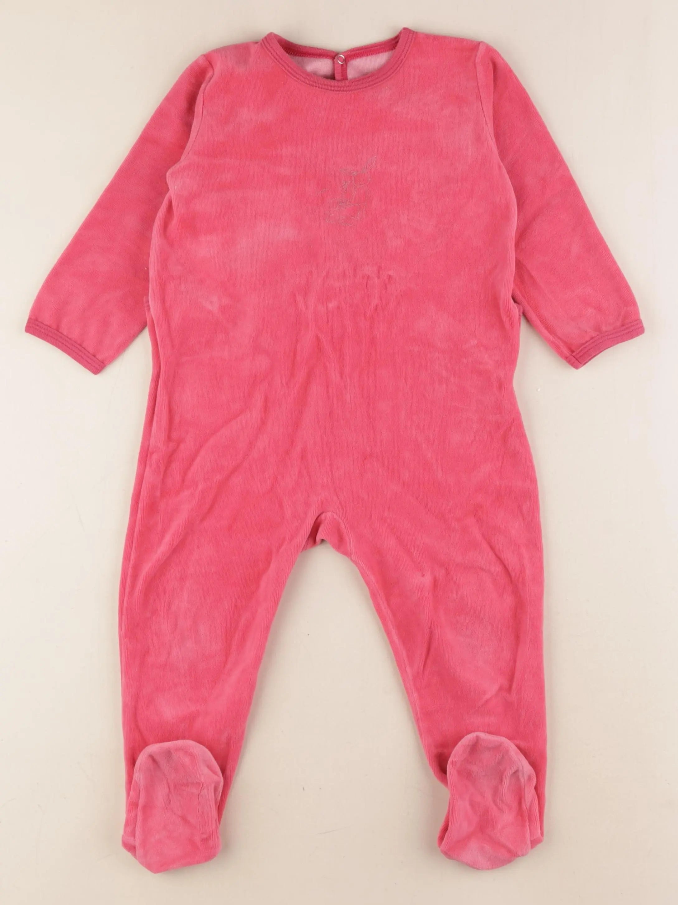 Petit Bateau - pyjama velours rose - 24 mois